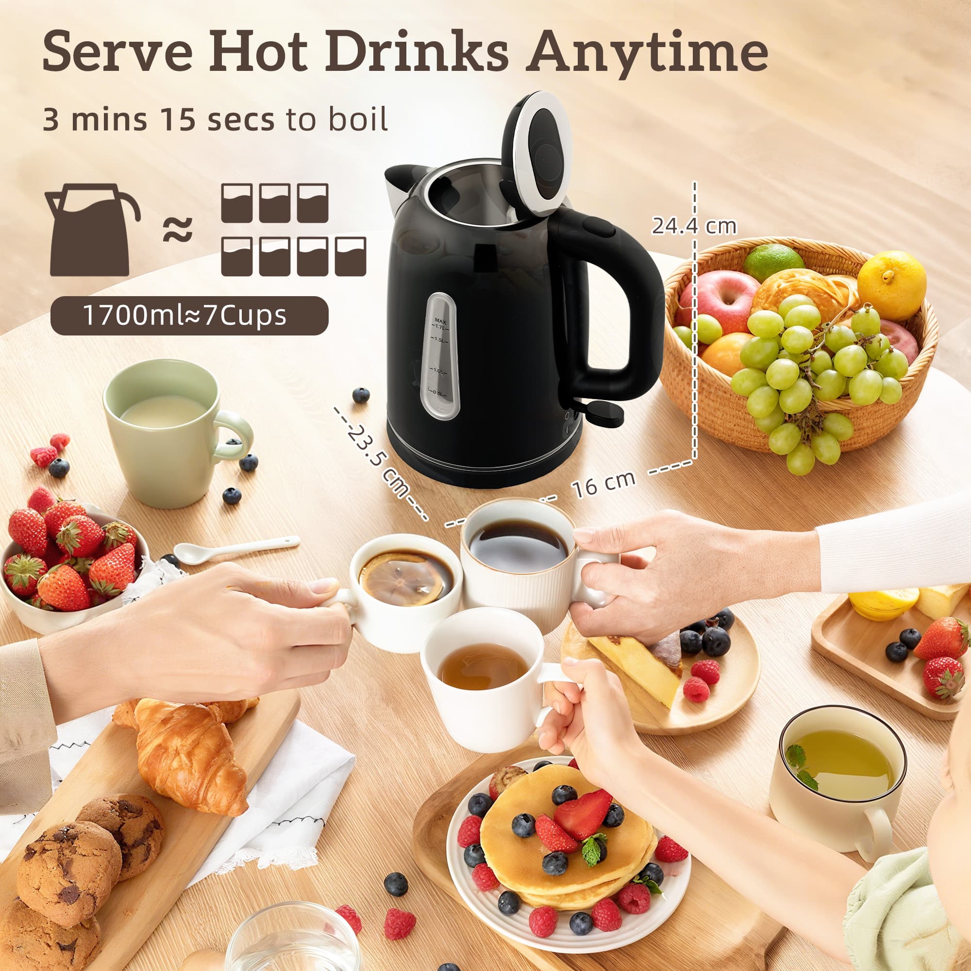 Transform Your Mornings with this Black Kettle & Toaster Set - image 2