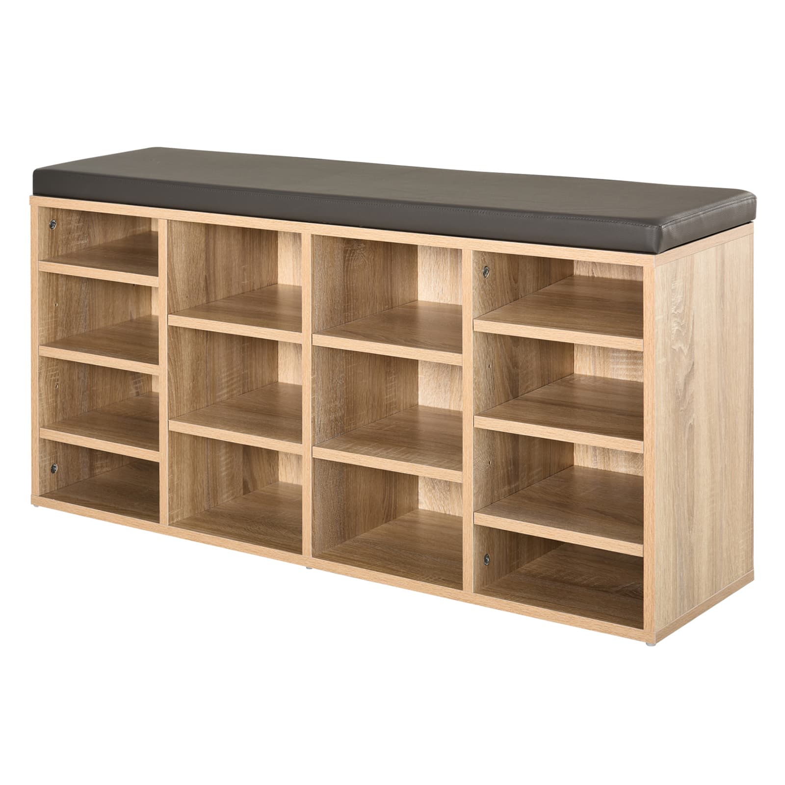 Transform Your Hallway with this 14-Slot Shoe Rack & Seat - Natural