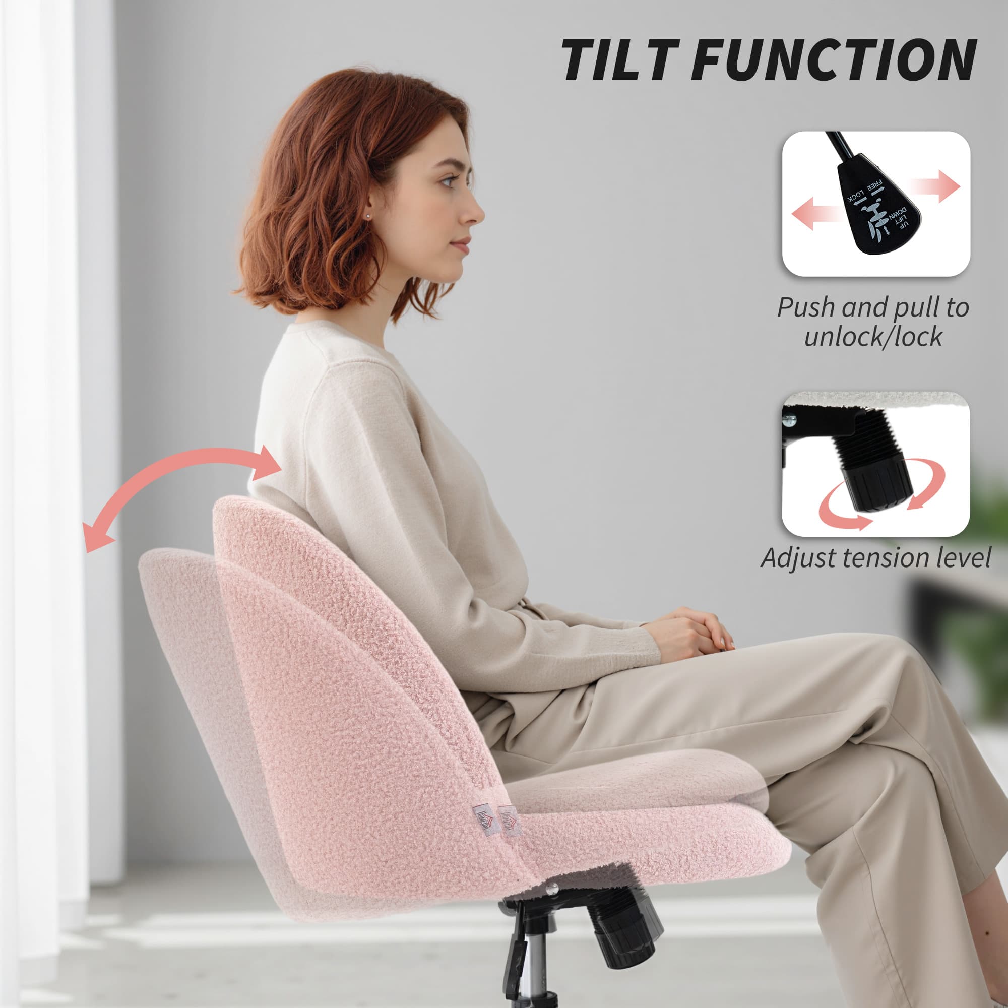 Transform Your Workspace with this Pink Teddy Fleece Chair - image 2