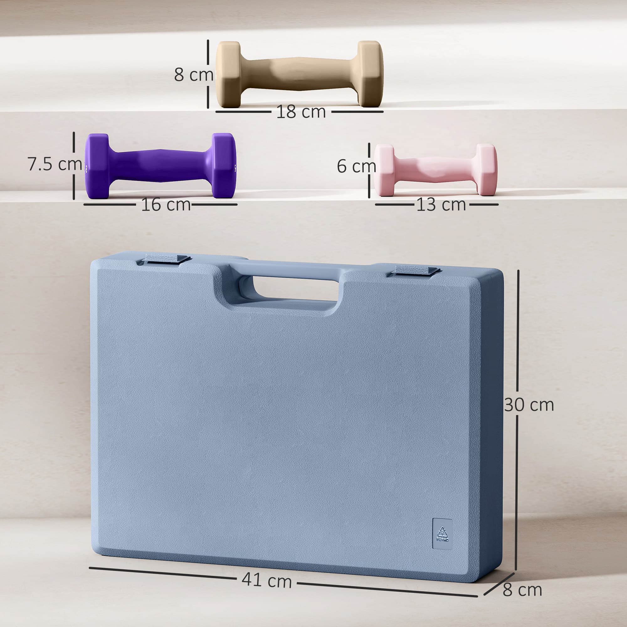 Six Colour-Coded Hex Dumbbells with a Hard Carry Case - image 8