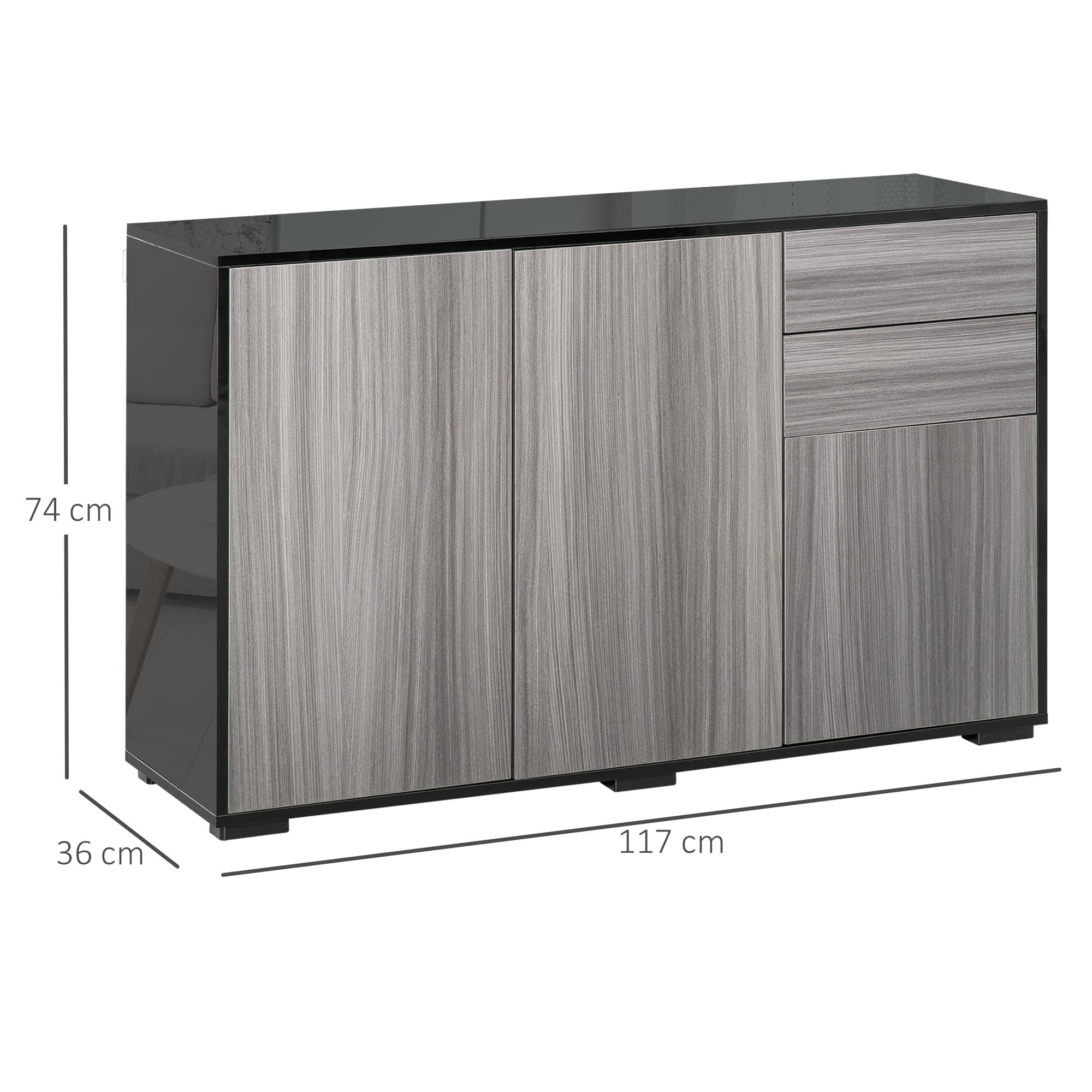 Transform Your Space with this High Gloss Push-Open Sideboard - image 3