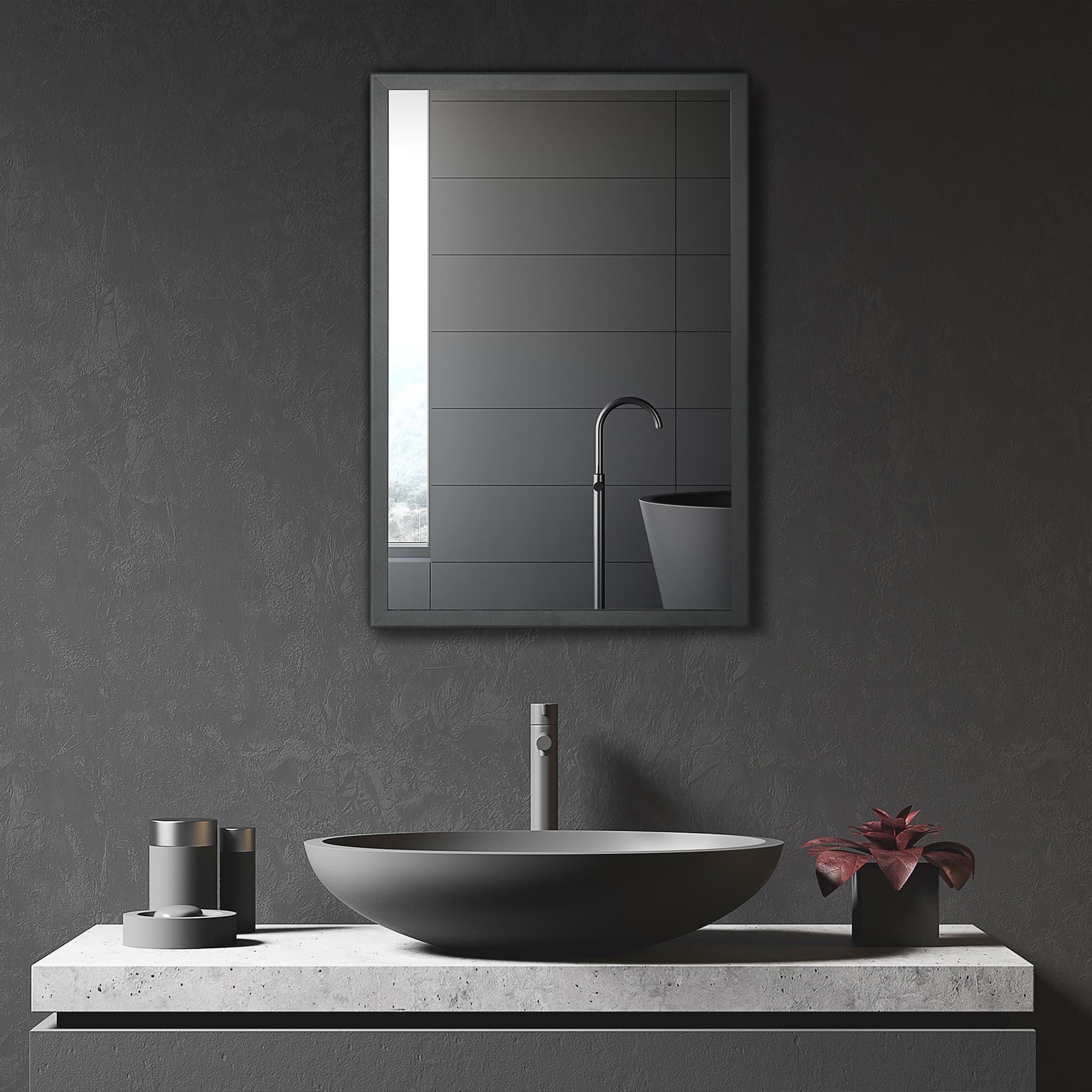 Effortless Storage: Black Wall Mounted Mirror Cabinet - image 3