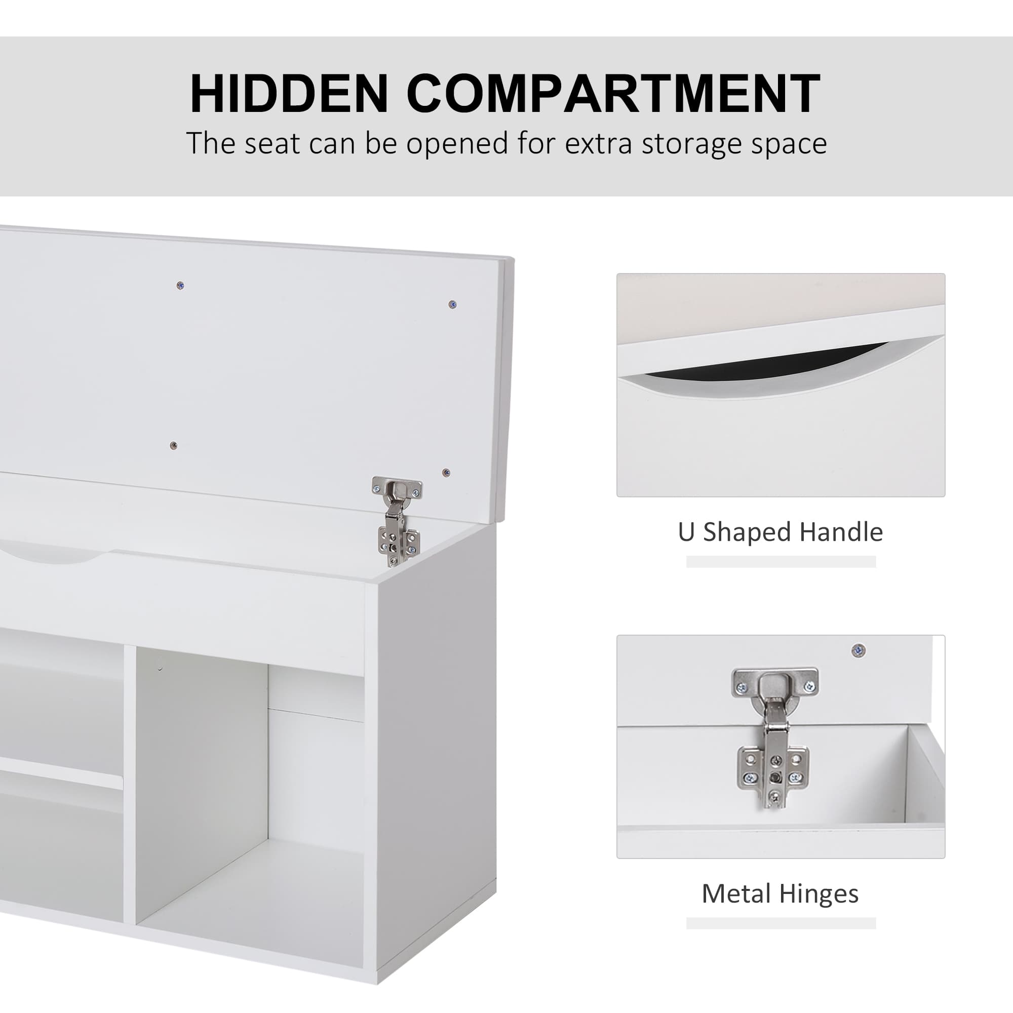 White Shoe Storage Bench for Tidy Hallways - image 10