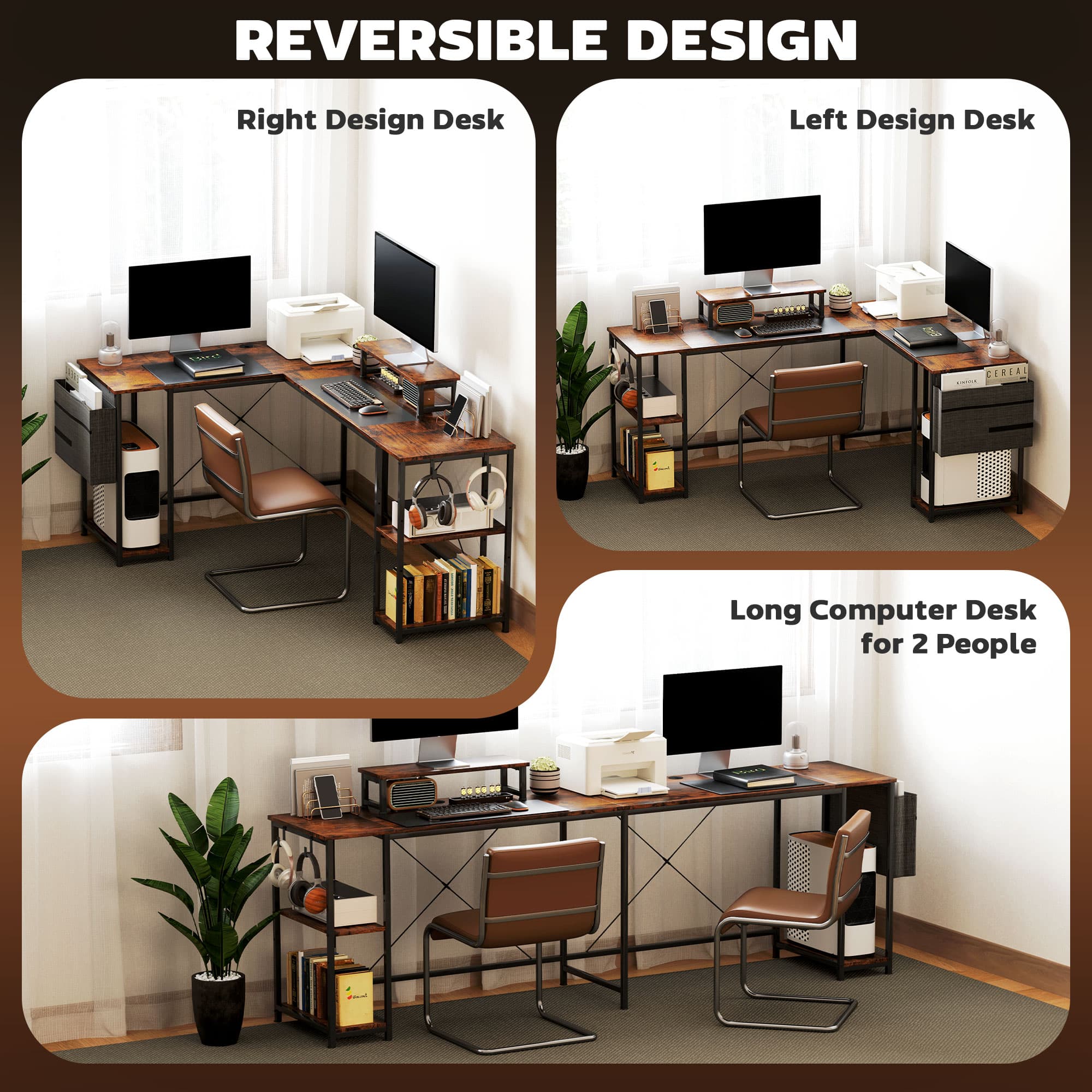 Versatile Reversible L-Shaped Desk & 2-Person Workstation - image 1