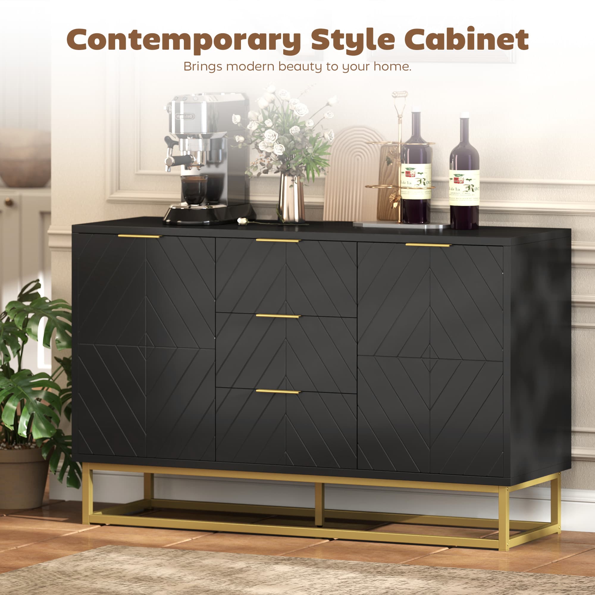 Effortlessly Organise with this Premium Black Sideboard - image 5