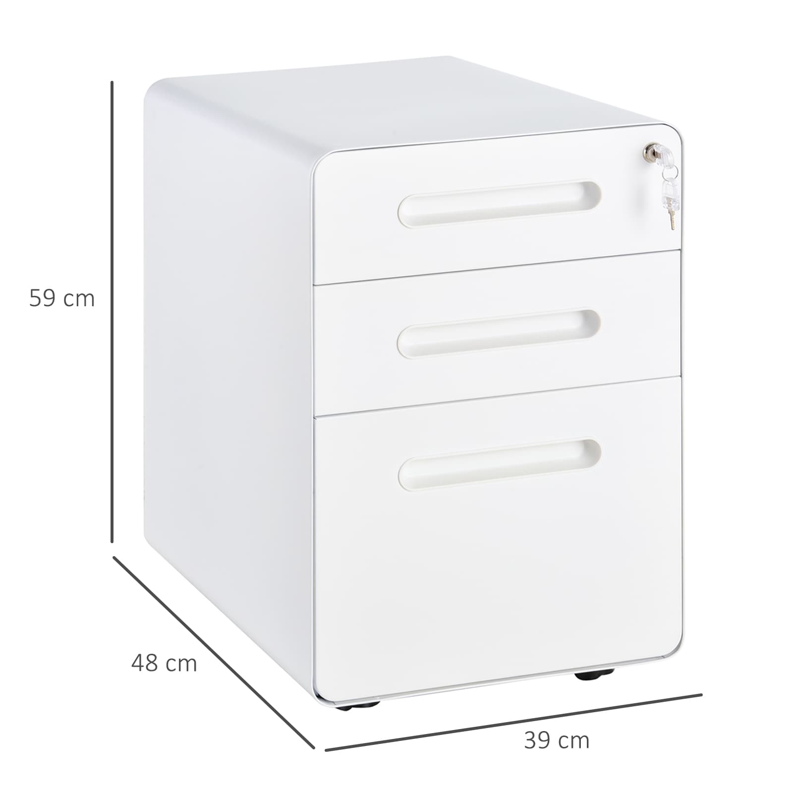 Effortless Office Organisation: White Lockable Filing Cabinet - image 5