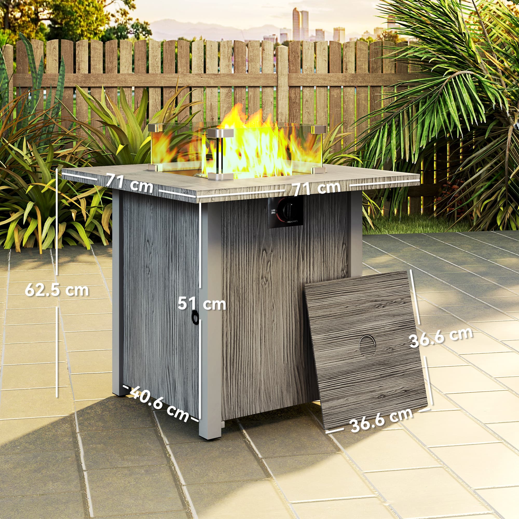 Transform Your Garden with this Dark Grey Gas Fire Pit Table - image 4