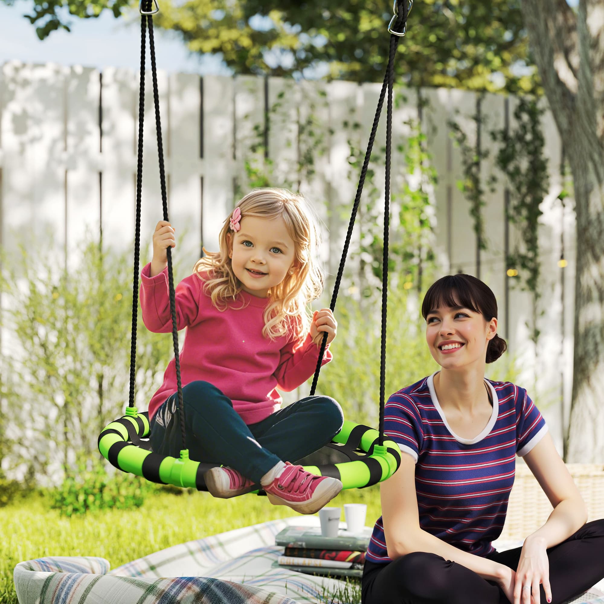 60cm Saucer Nest Swing for Kids — Height-Adjustable Ropes - image 7