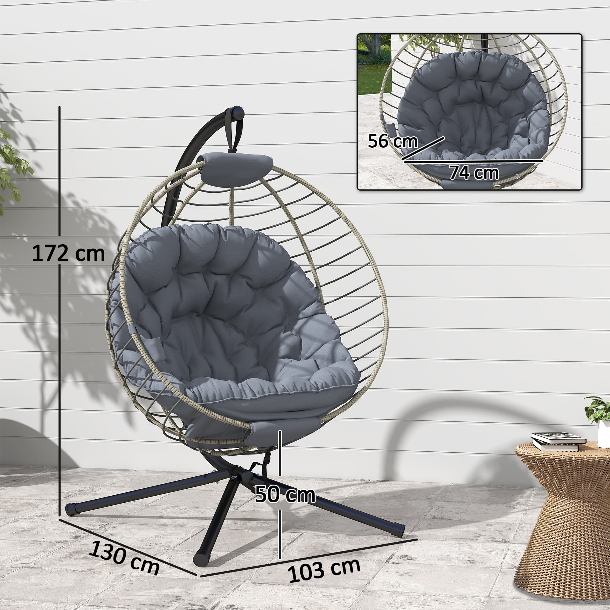 Transform Your Garden with this Grey Rattan Swing Chair - image 5