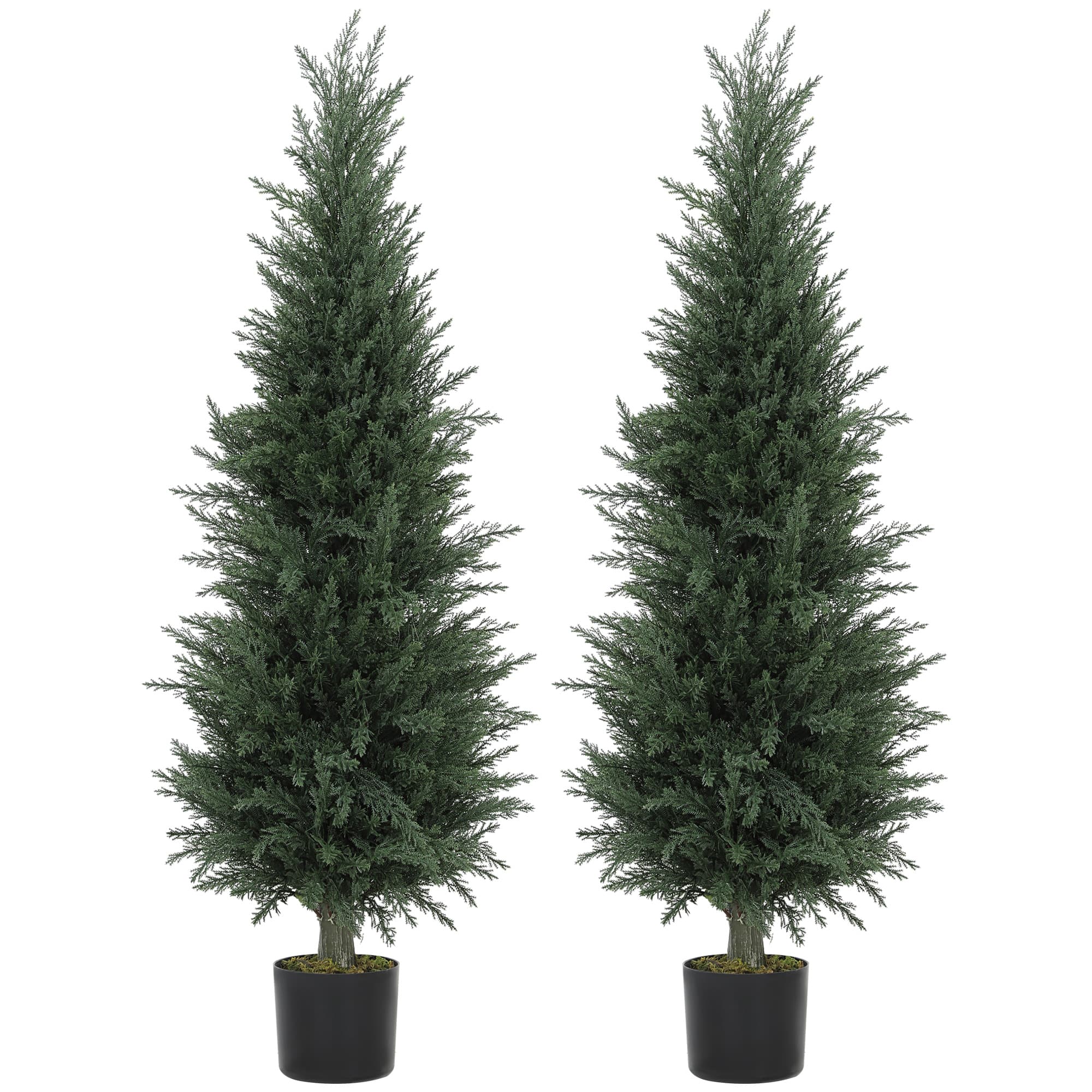 Transform Your Space with Twin 120cm Artificial Cypress Trees - Green