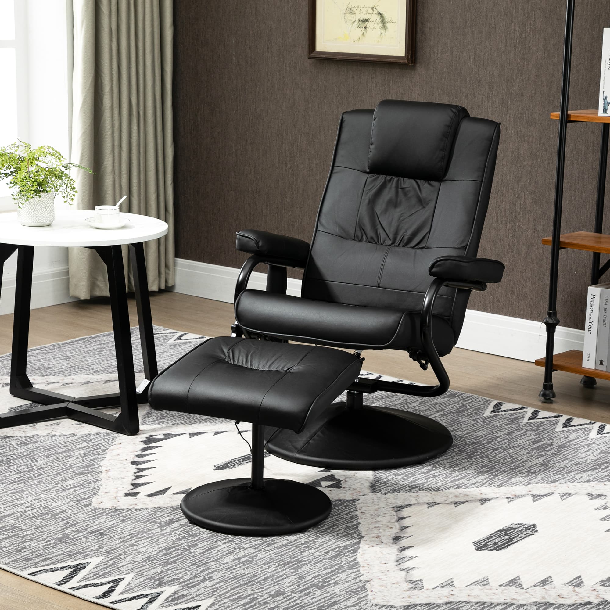 Transform Your Rest with this Black Massage Recliner & Footstool - image 2