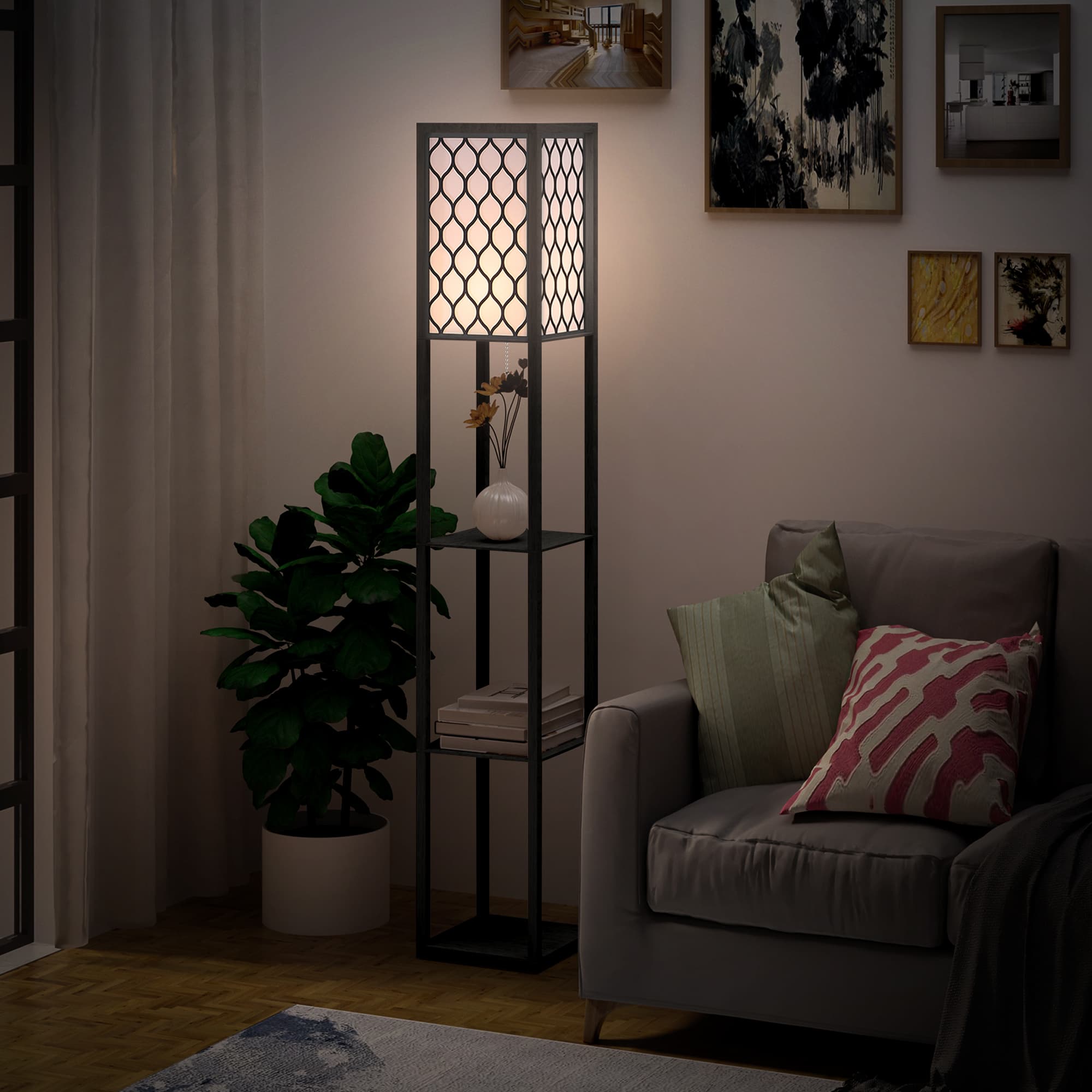 Transform Your Space With This 4-Tier Shelf Floor Lamp - image 4