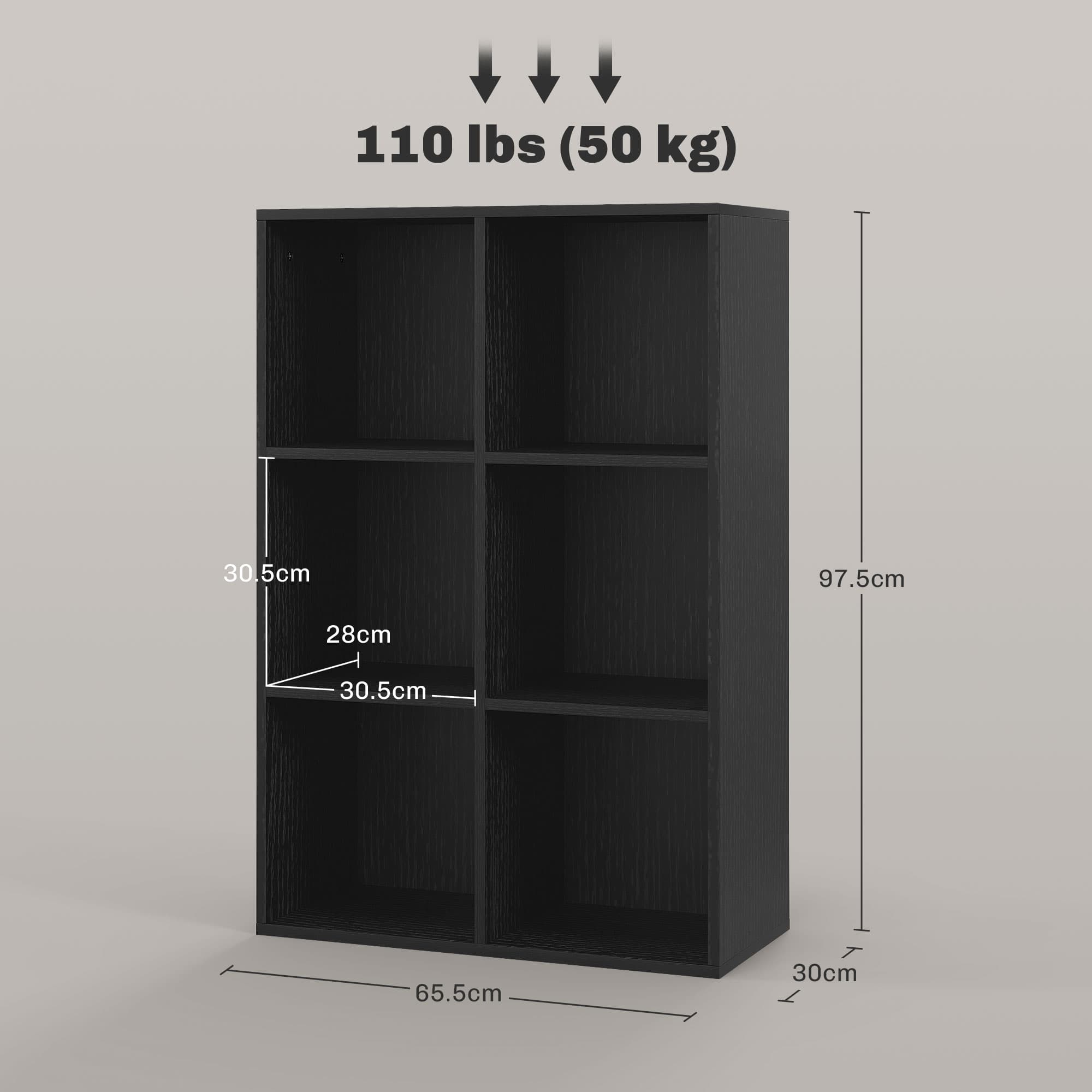 Modern Black Six-Cube Bookcase for Effortless Organisation - image 4