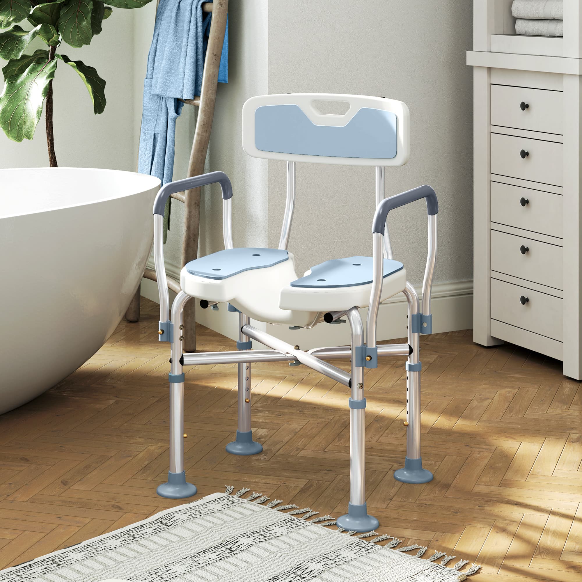 Adjustable Padded Shower Chair for Safe, Effortless Bathing - image 3
