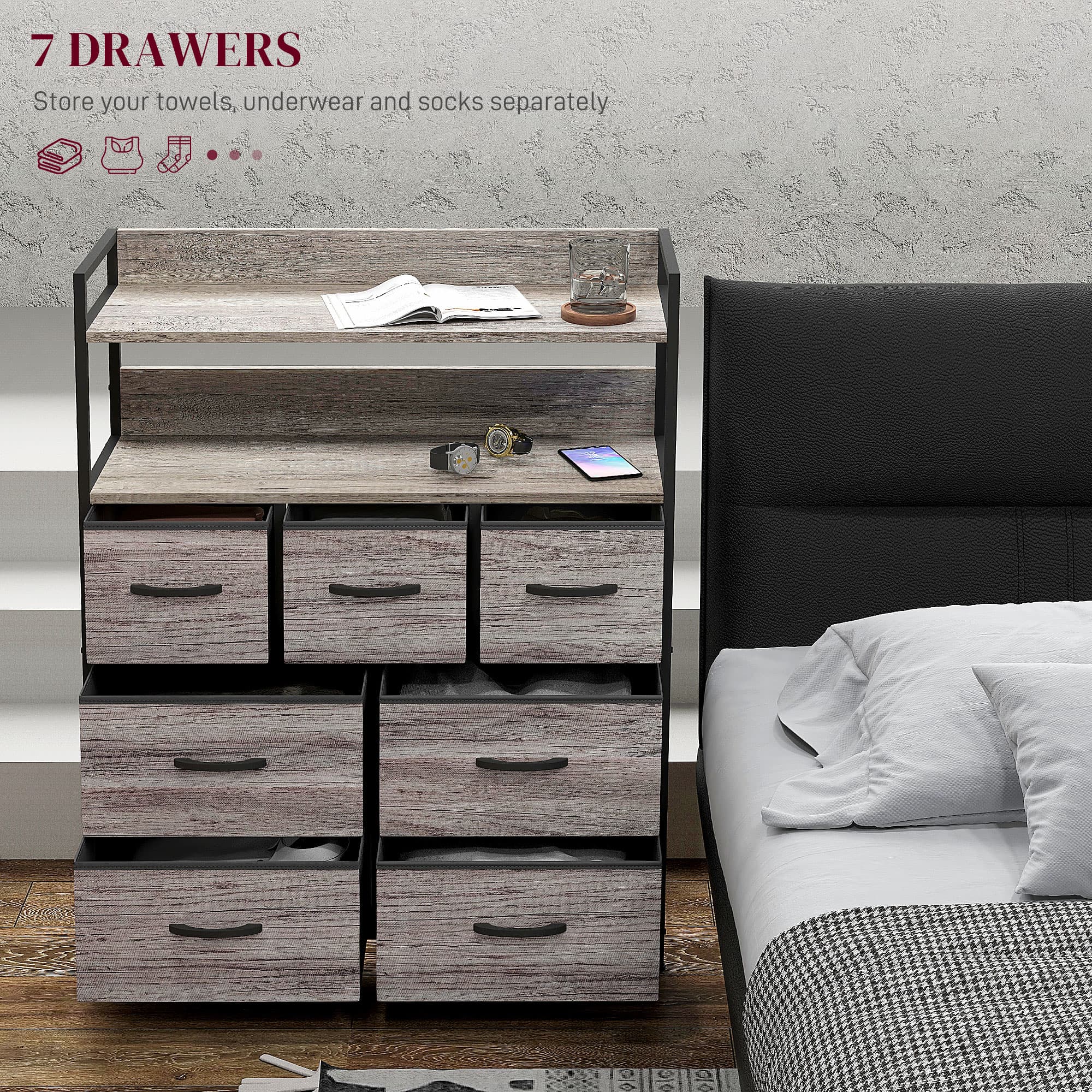 Transform Your Space with this 7-Drawer Rustic Grey Chest - image 1