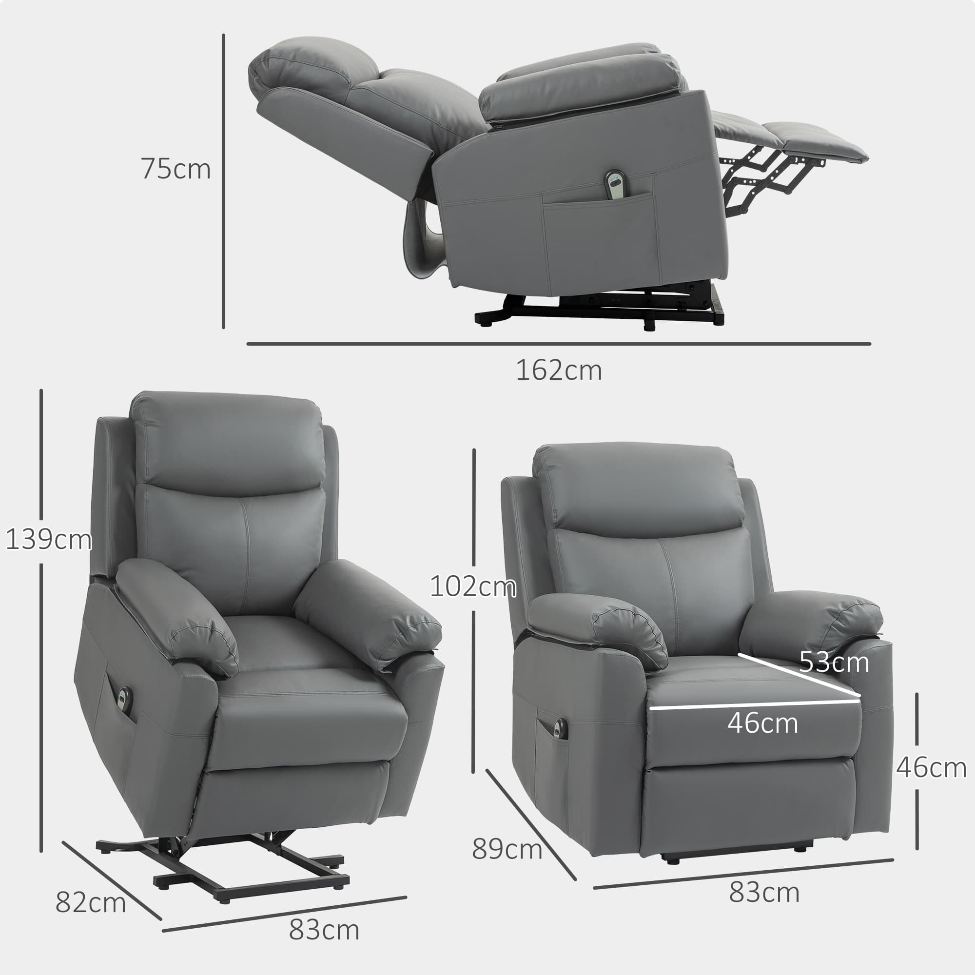 Effortless Comfort: Charcoal Grey Electric Riser Recliner - image 4