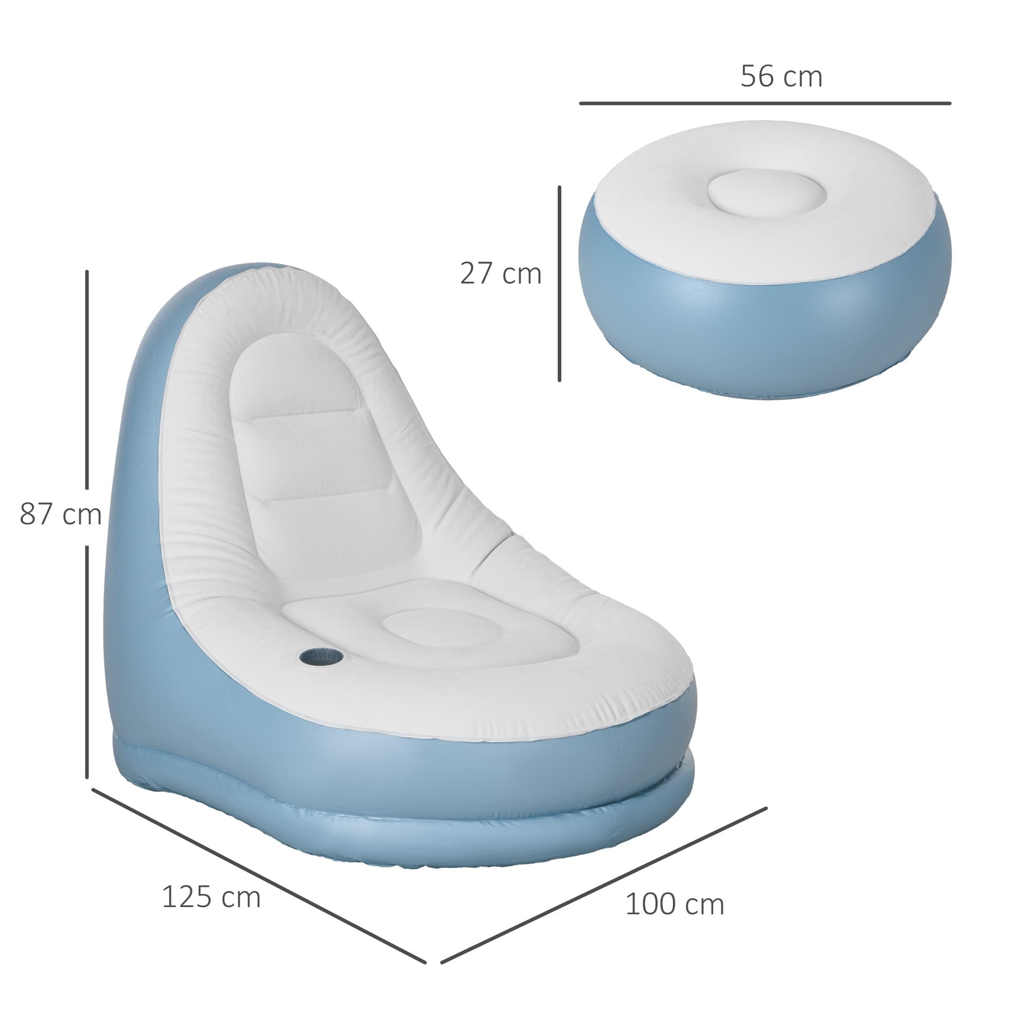 Inflatable Lounge Chair with Matching Footstool — Sets Up in Minutes - image 5