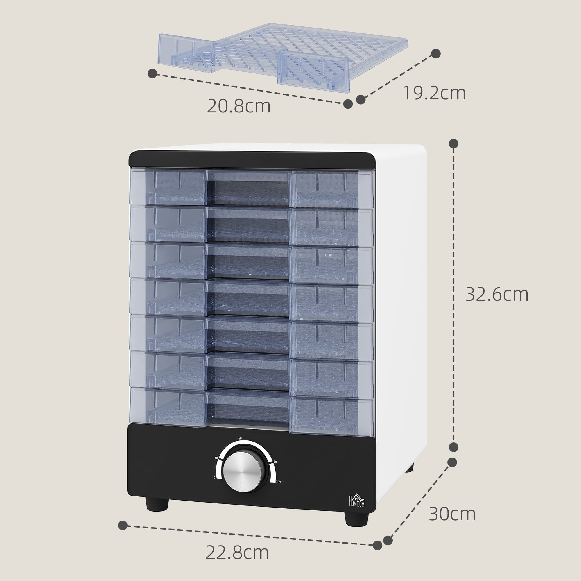 7-Tray Food Dehydrator — 40-70°C, Transparent Drawer Design - image 5