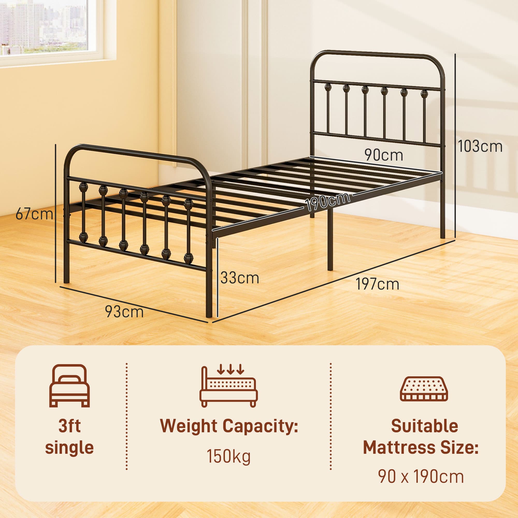 Transform Your Space with this Minimalist Single Metal Bed - image 3