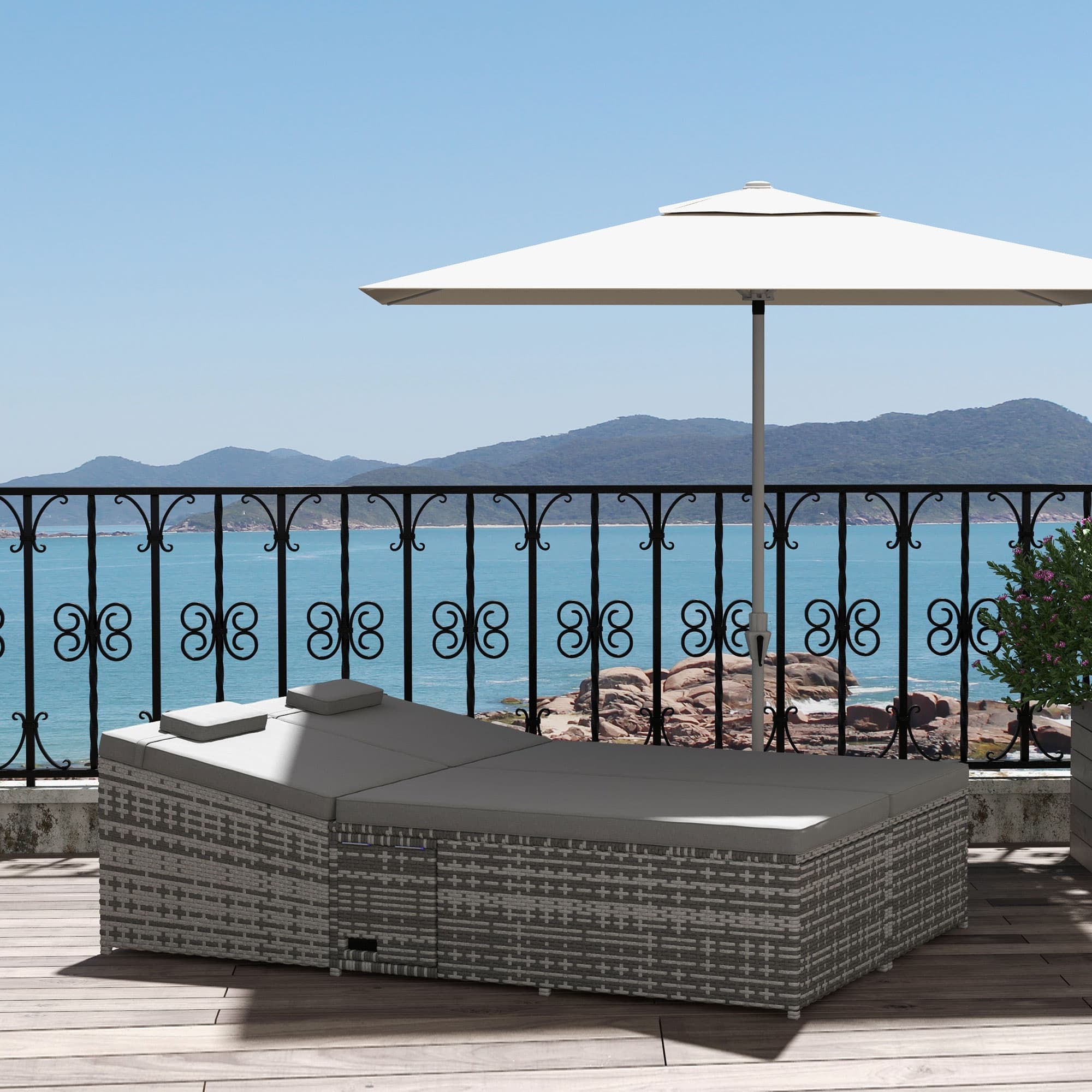 Transform Your Garden with this Grey Rattan 2-Seater Daybed - image 4