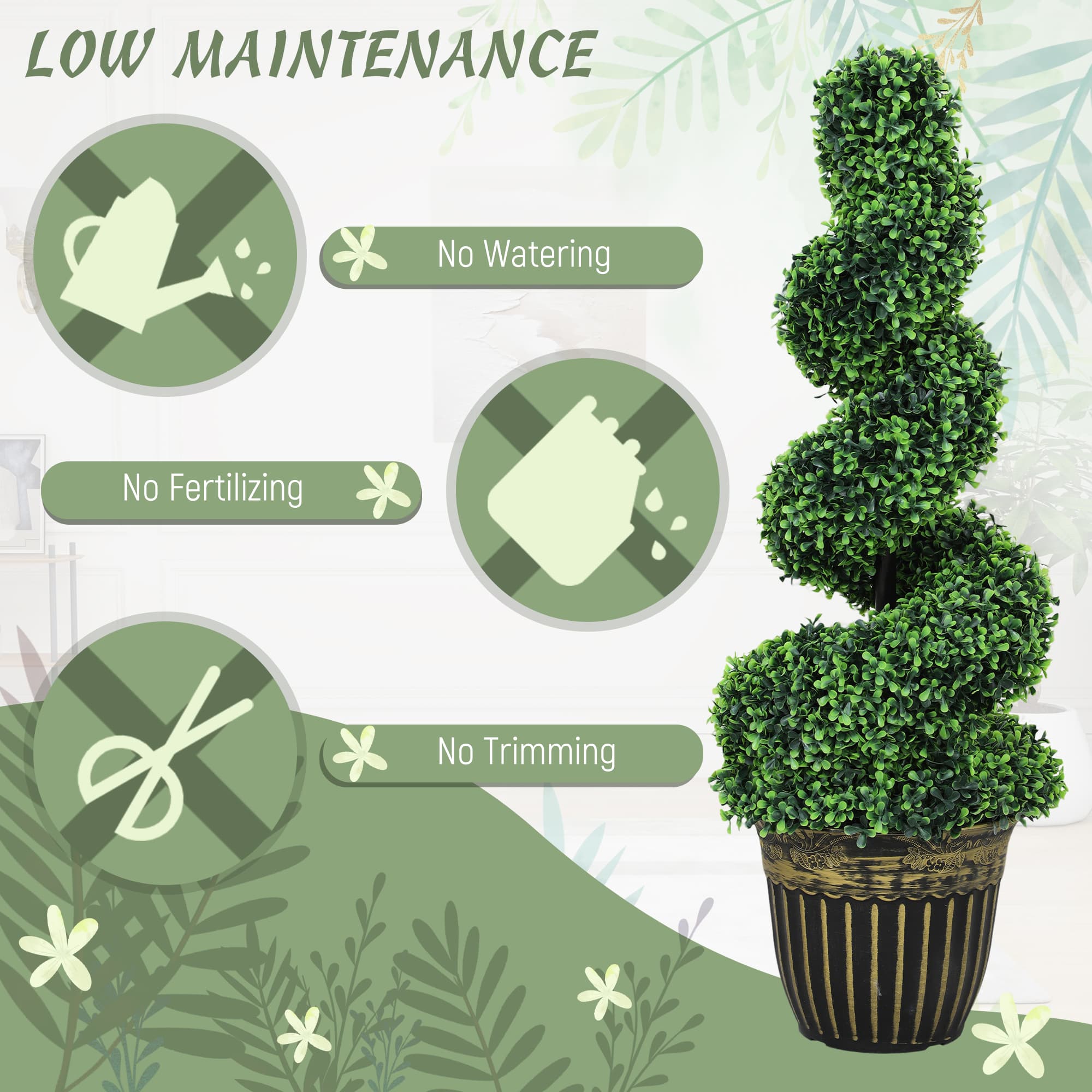 Transform Your Space with 90cm Artificial Spiral Boxwood Trees - image 1
