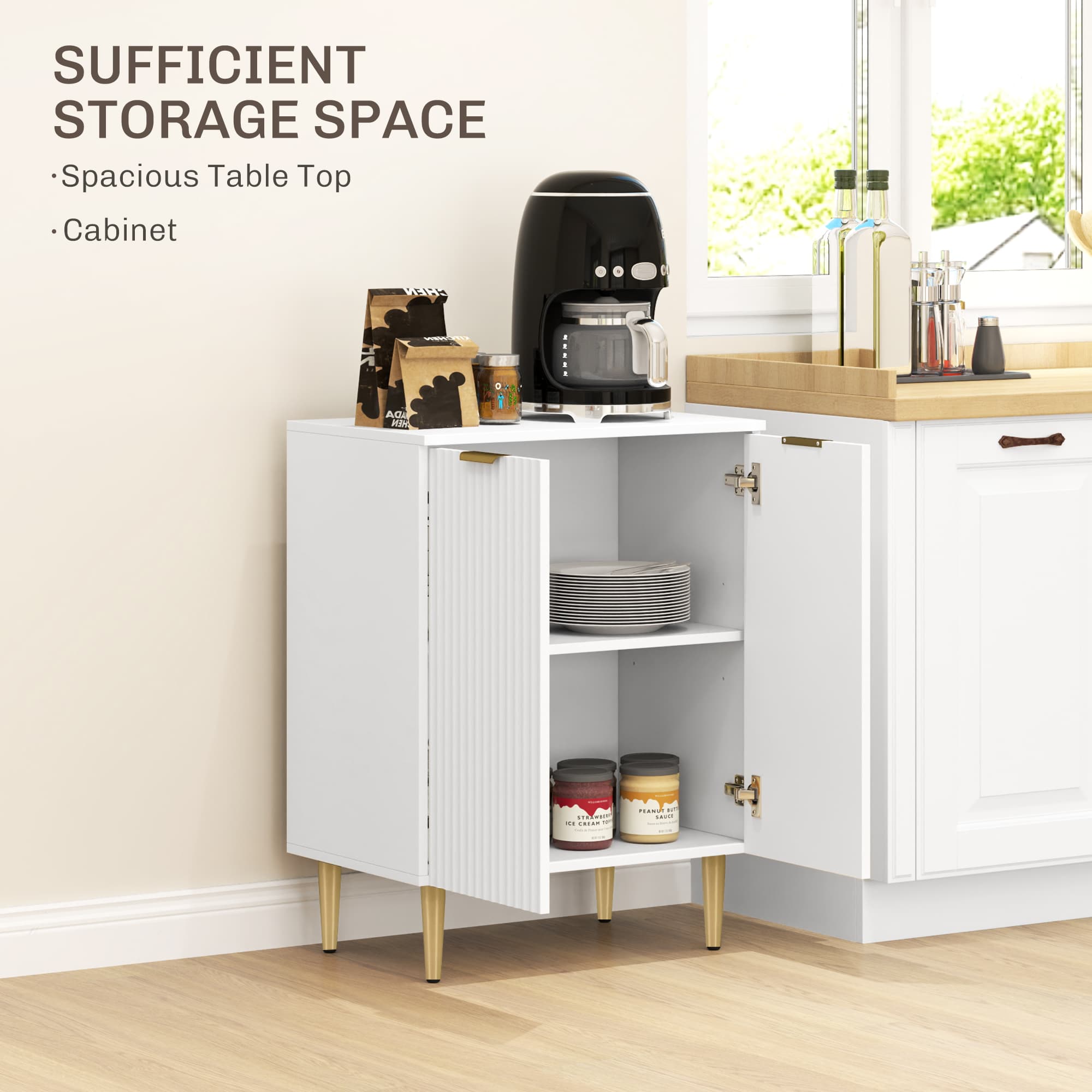 Effortless Organisation: Modern White Adjustable Sideboard - image 2
