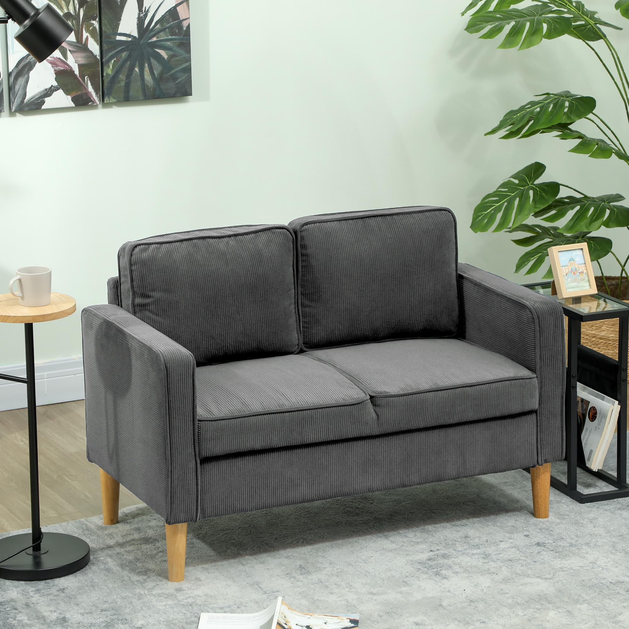 Transform Your Space with this Grey Corduroy Storage Sofa - image 5
