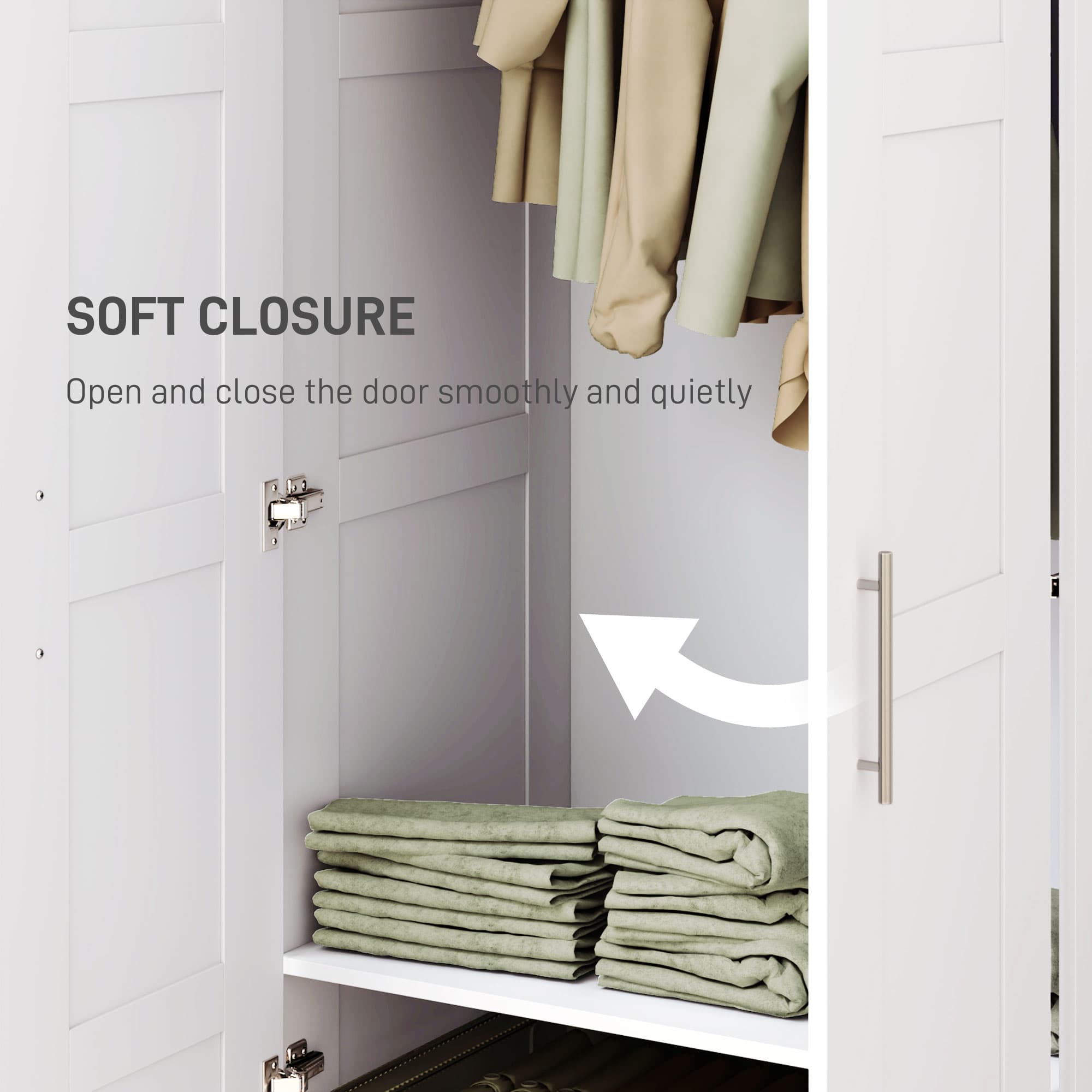 Effortless Storage: White Double Wardrobe with Shelves - image 4