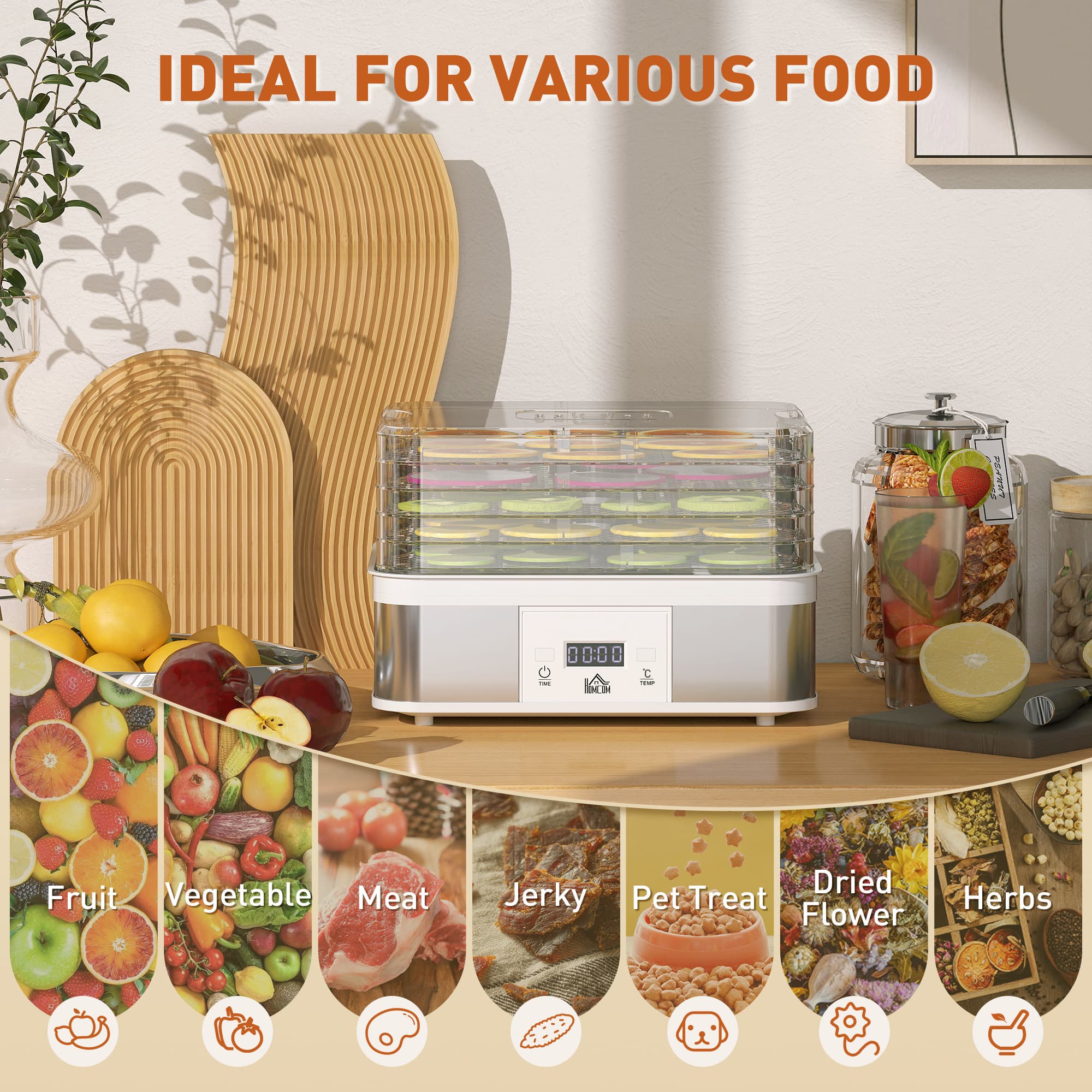 Dry Fruit, Jerky and Herbs With Adjustable Heat and a 48-Hour Timer - image 9