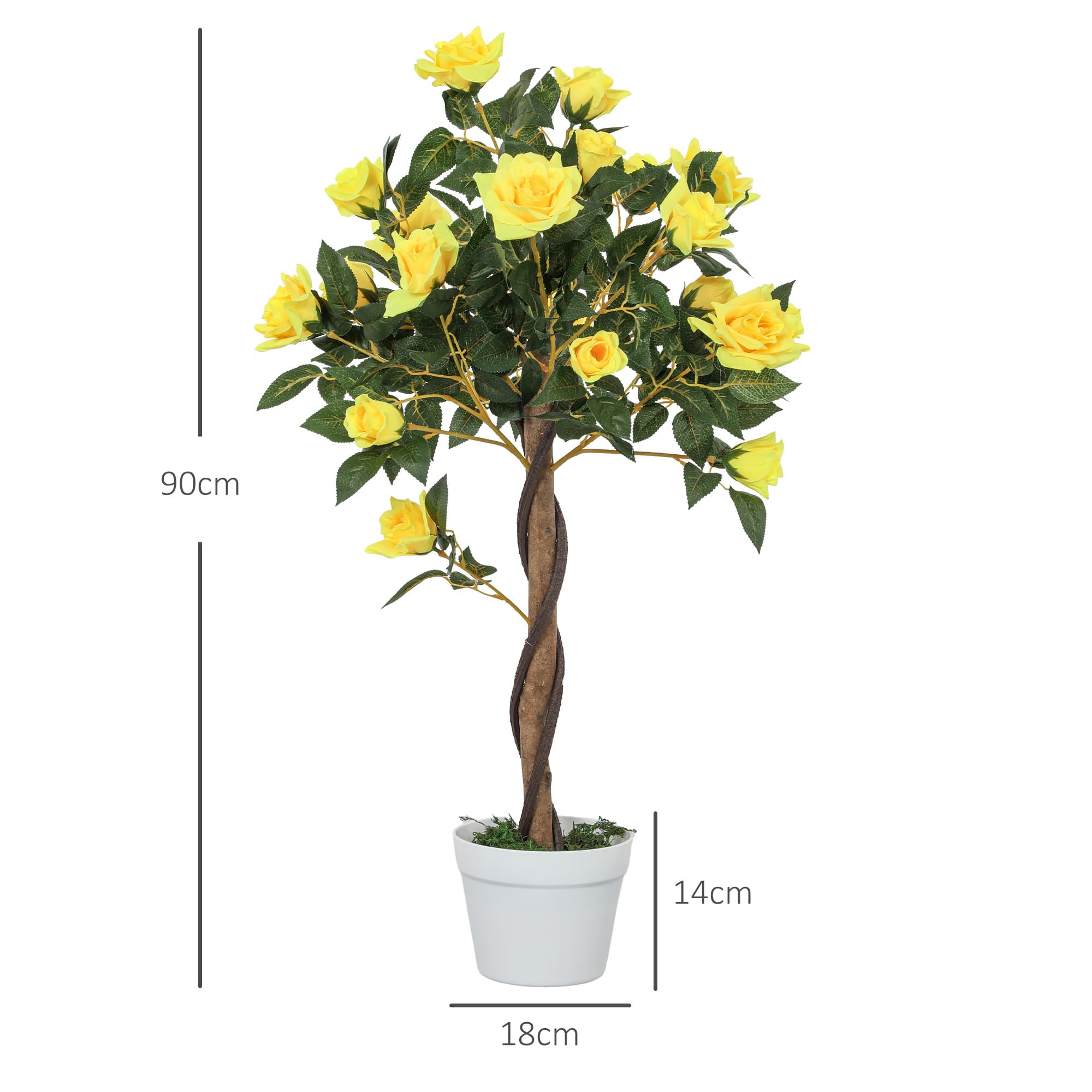 Transform Your Space with 90cm Artificial Yellow Rose Plants - image 5