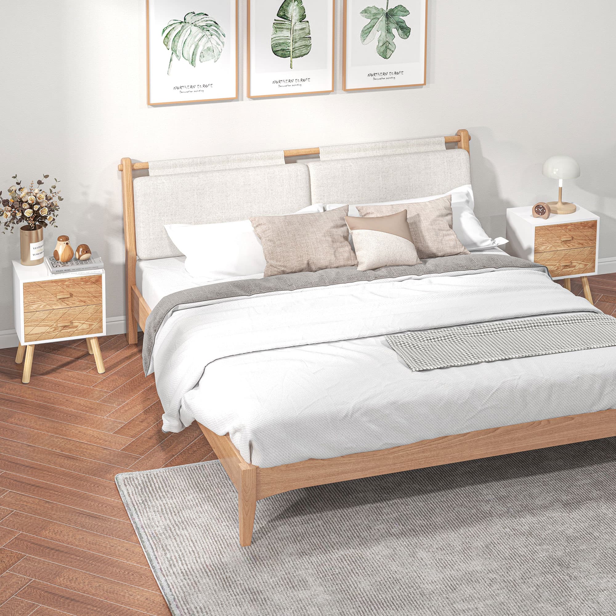 Effortless Bedroom Storage: Natural 2-Drawer Bedside Tables - image 3