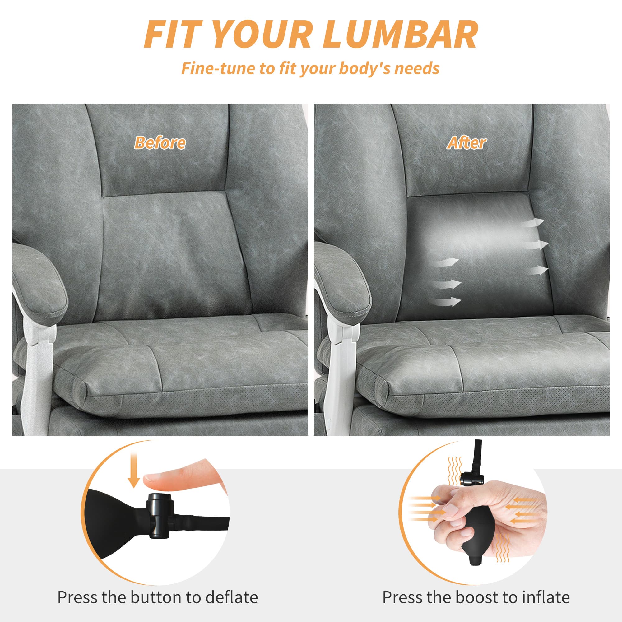 Transform Your Workspace: Grey Faux Leather Office Chair - image 2