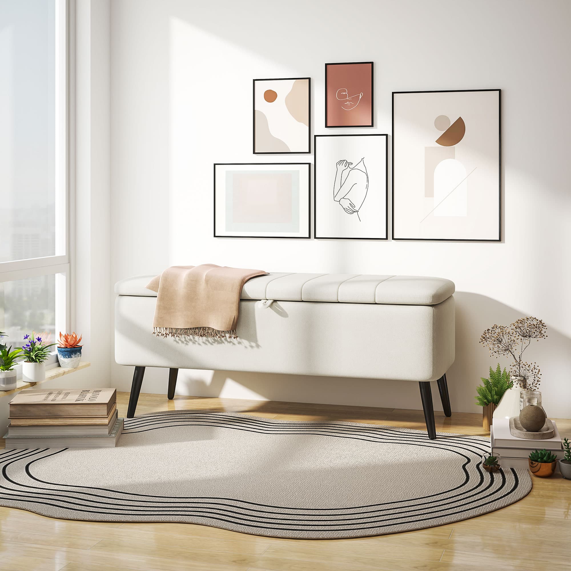 Transform Your Space with this Cream Storage Ottoman - image 5