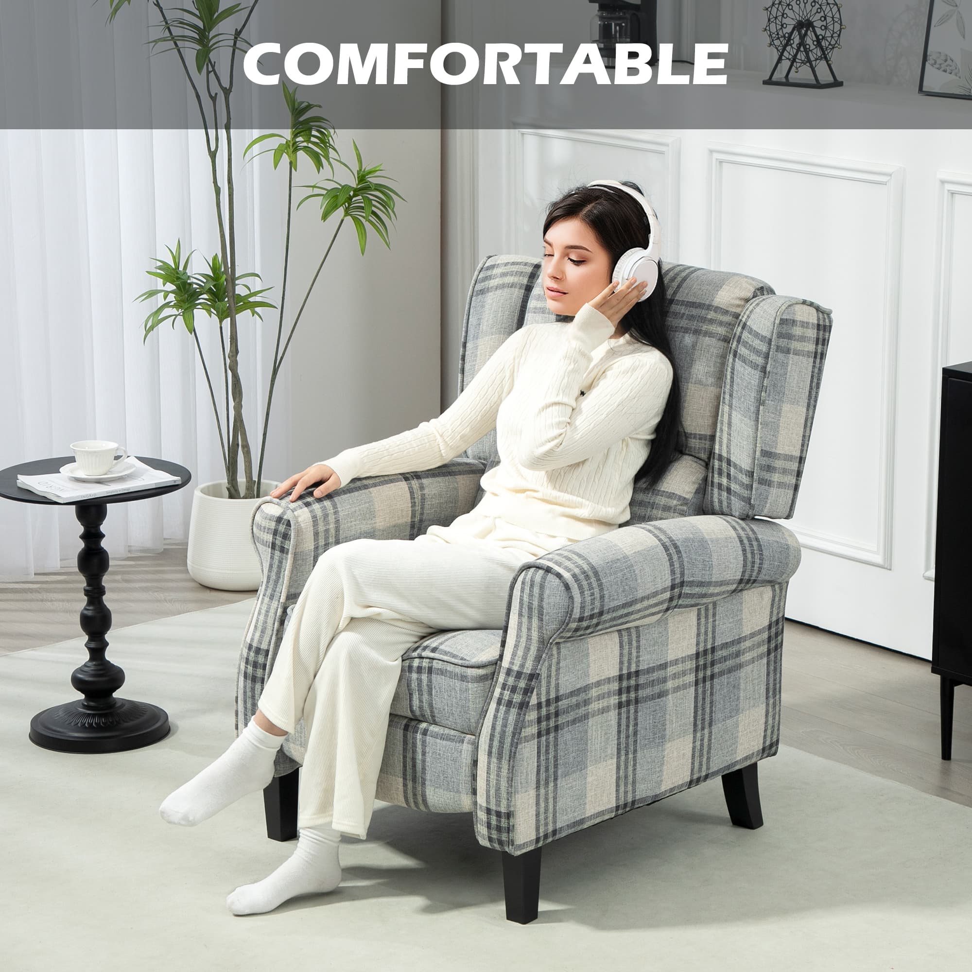 Effortless Comfort: Grey 160° Reclining Armchair with Footrest - image 1