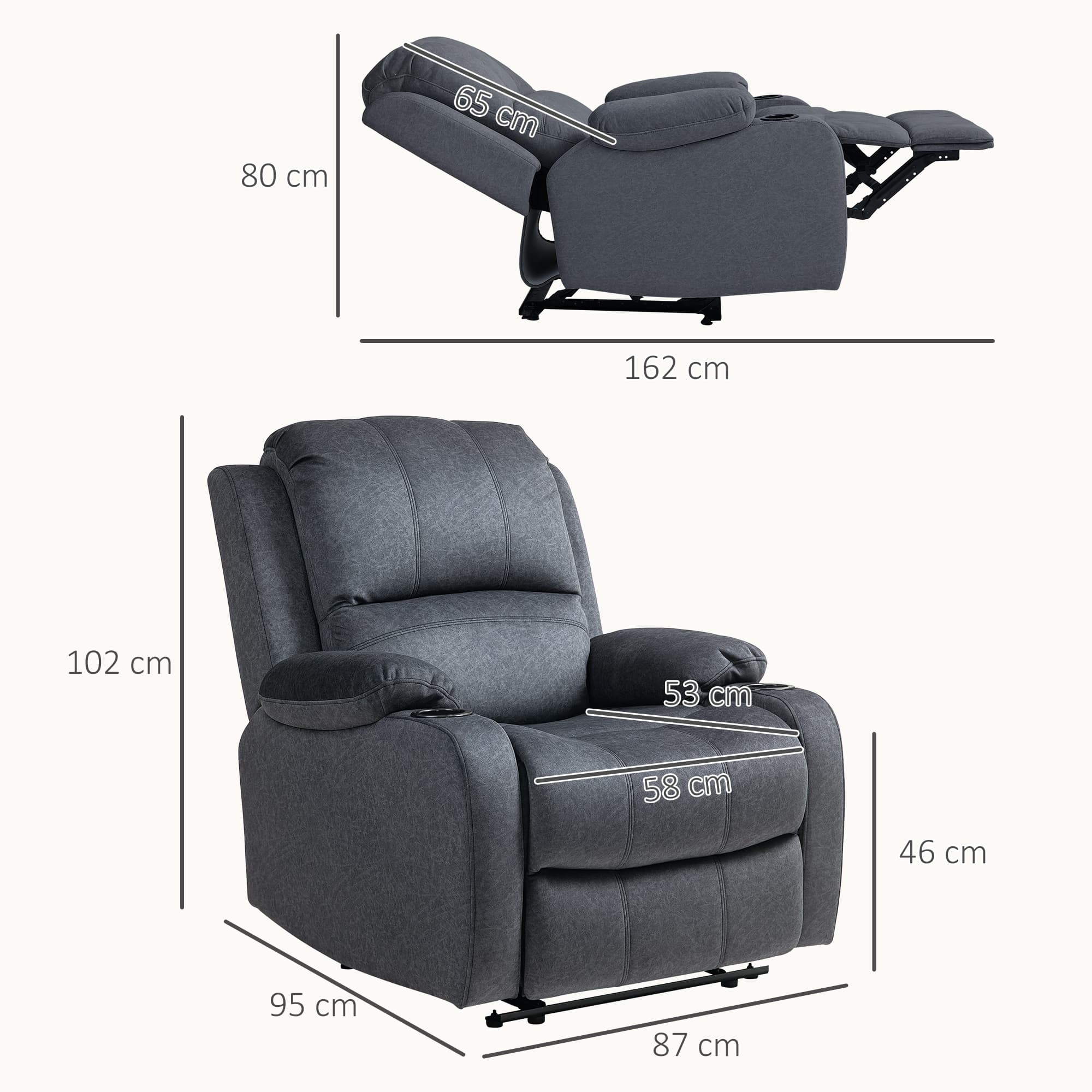 Effortless Comfort: Black Microfibre Manual Recliner Chair - image 5