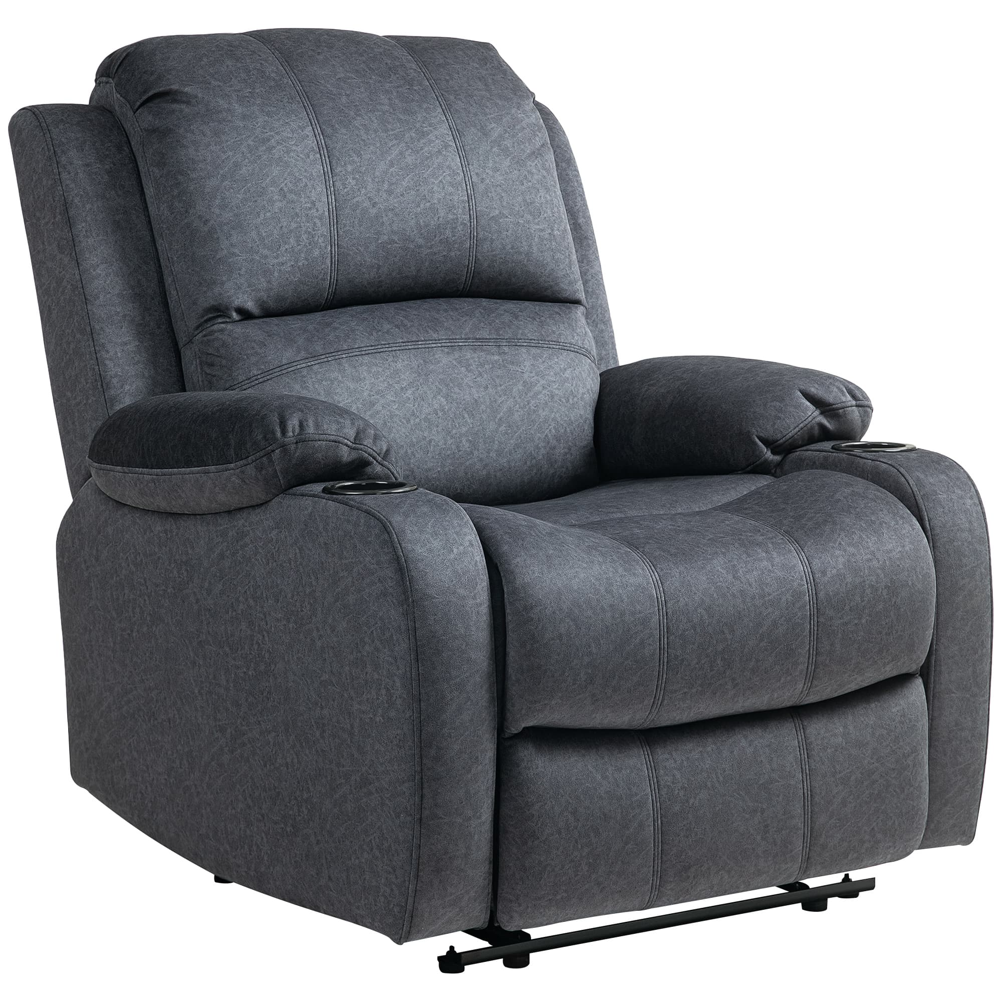 Effortless Comfort: Black Microfibre Manual Recliner Chair