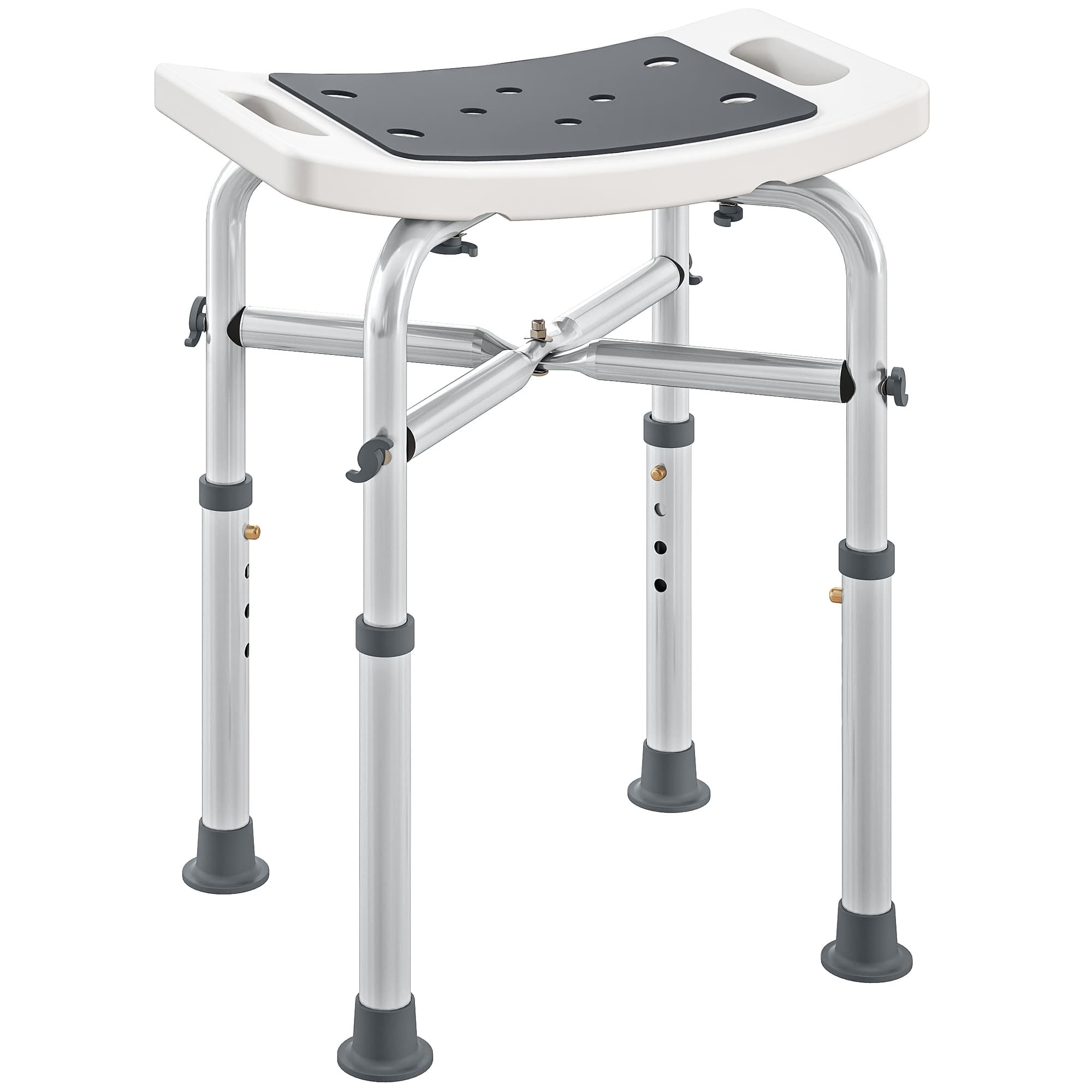 Adjustable shower stool with padded grey seat - image 9