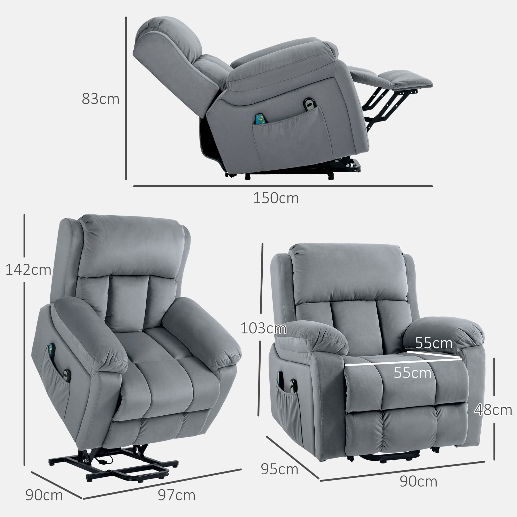 Eight-Point Massage Lift Chair with Heat and Remote - image 1