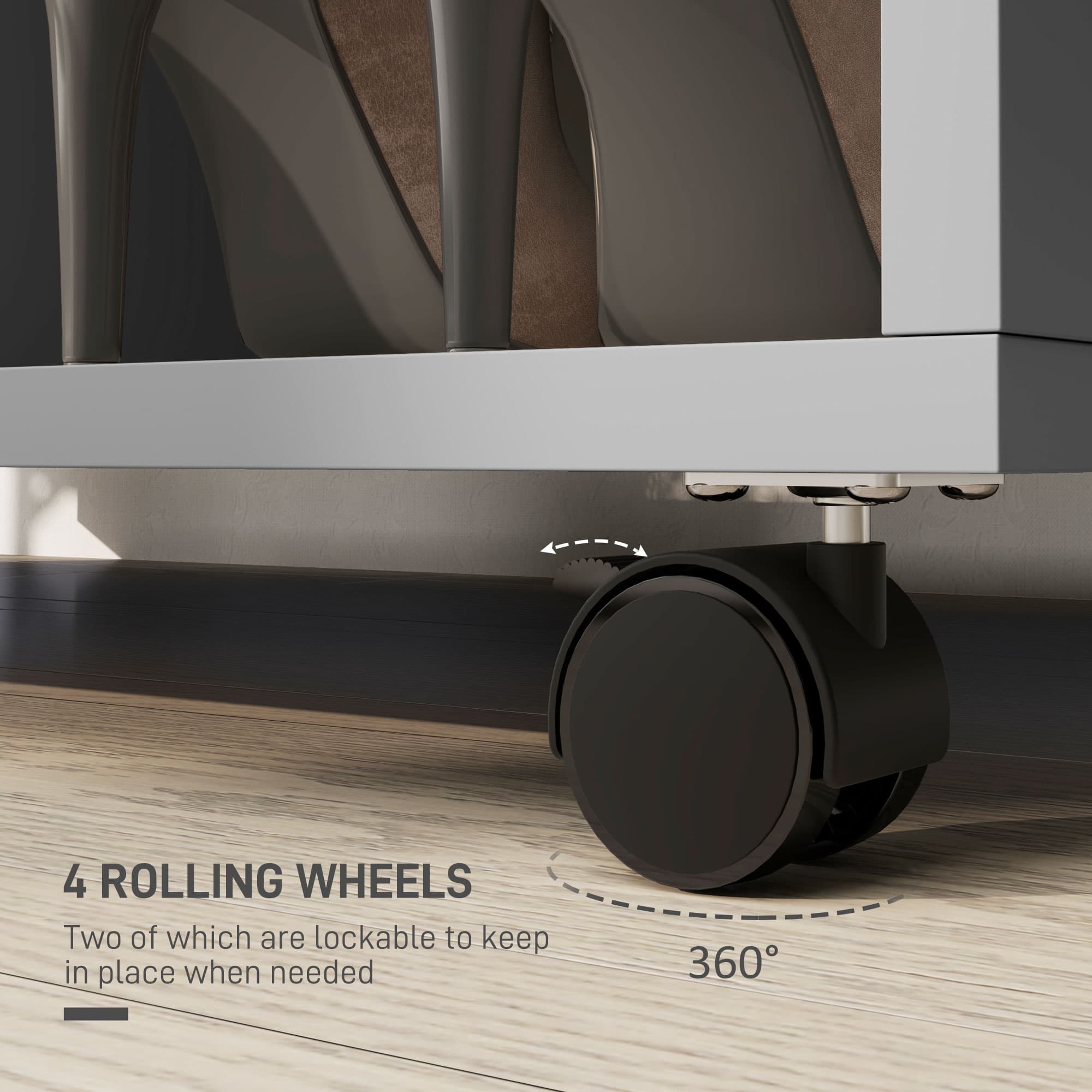 Open Wardrobe on Castors with Hanging Rail and Bottom Shelves - image 2