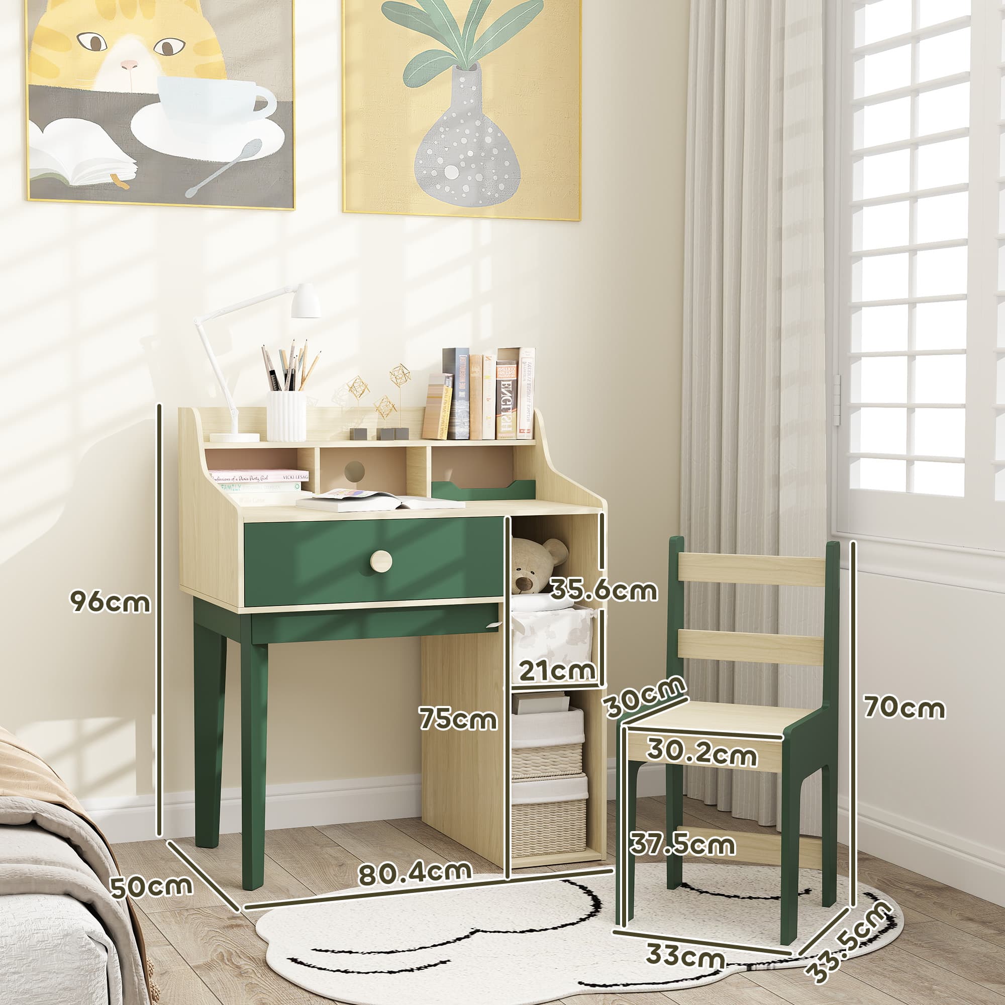 Transform Their Space with this Green Kids Desk & Chair Set - image 5