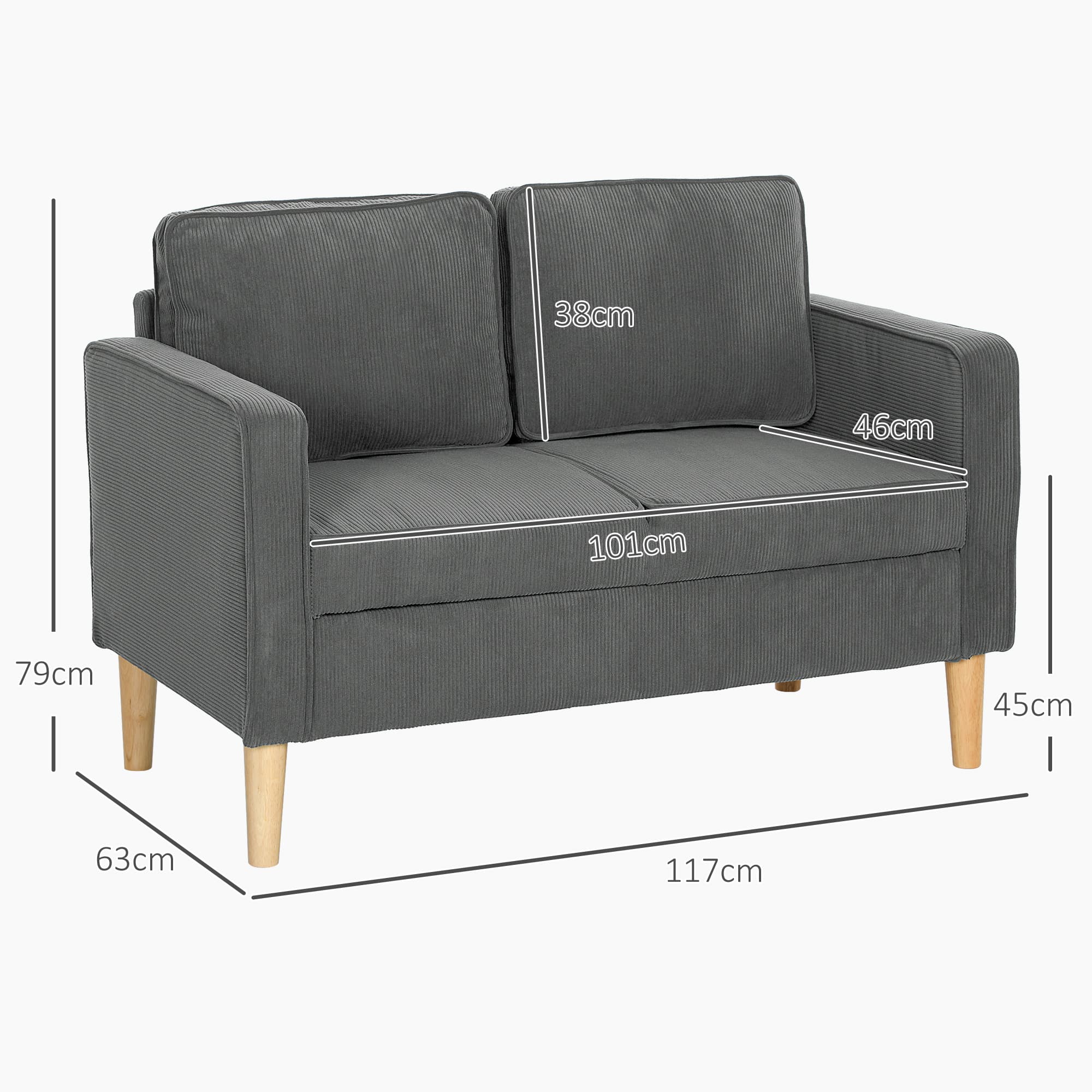 Transform Your Space with this Grey Corduroy Storage Sofa - image 1