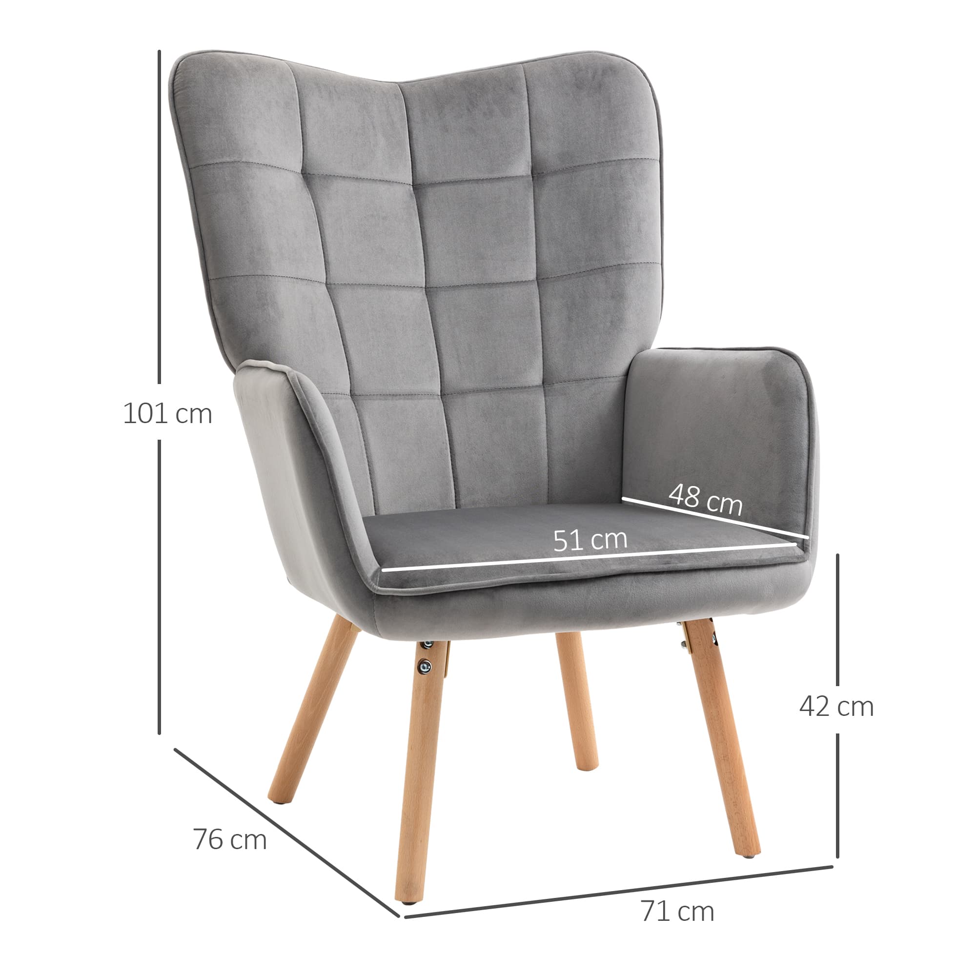 Transform Your Space with Grey Velvet Wingback Armchairs - image 3