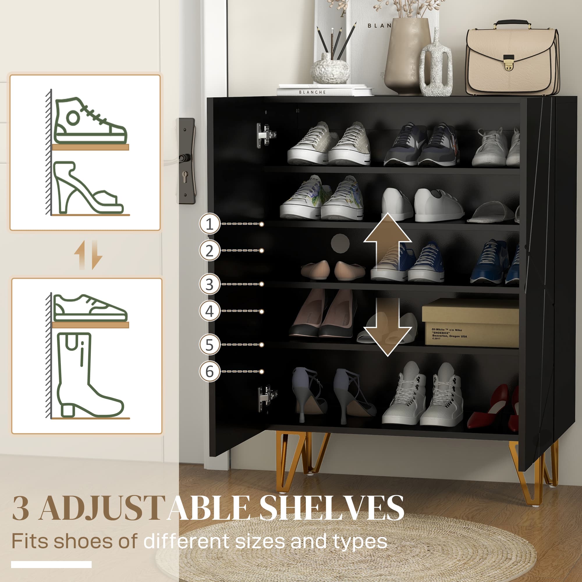 Transform Your Hallway With This High Gloss Black Shoe Cabinet - image 1