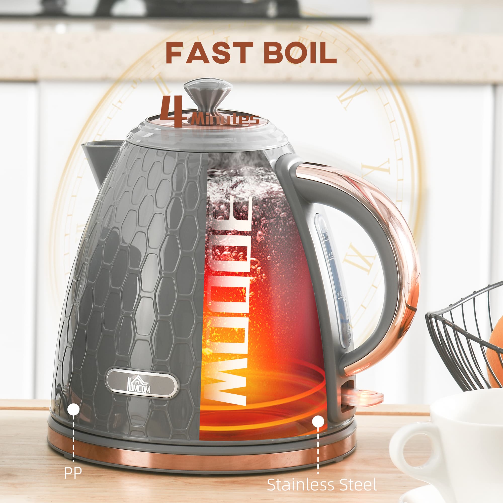 Grey Honeycomb Rapid Boil Kettle for Everyday Tea - image 5