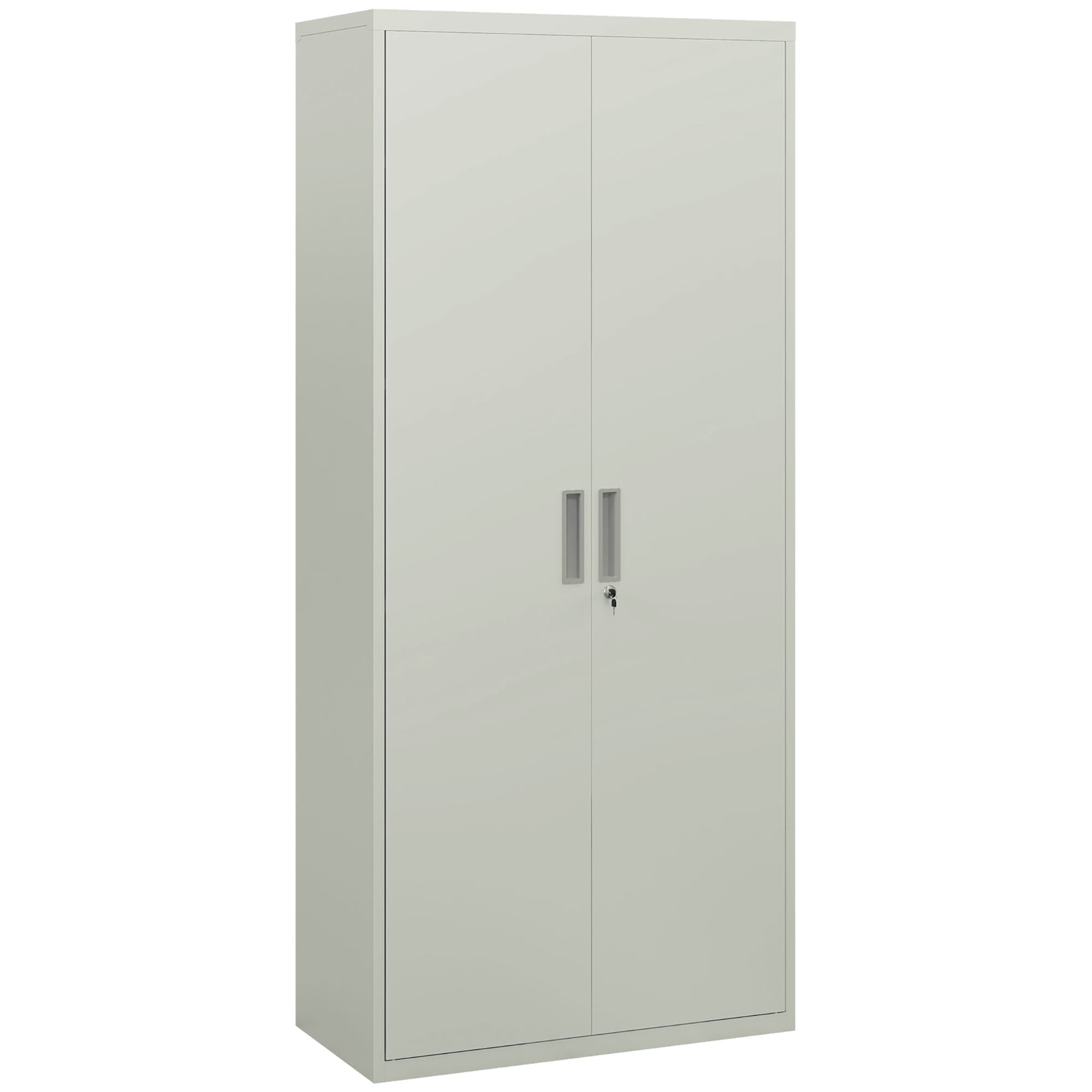 Secure Your Workspace with this Tall White Steel Cabinet - White