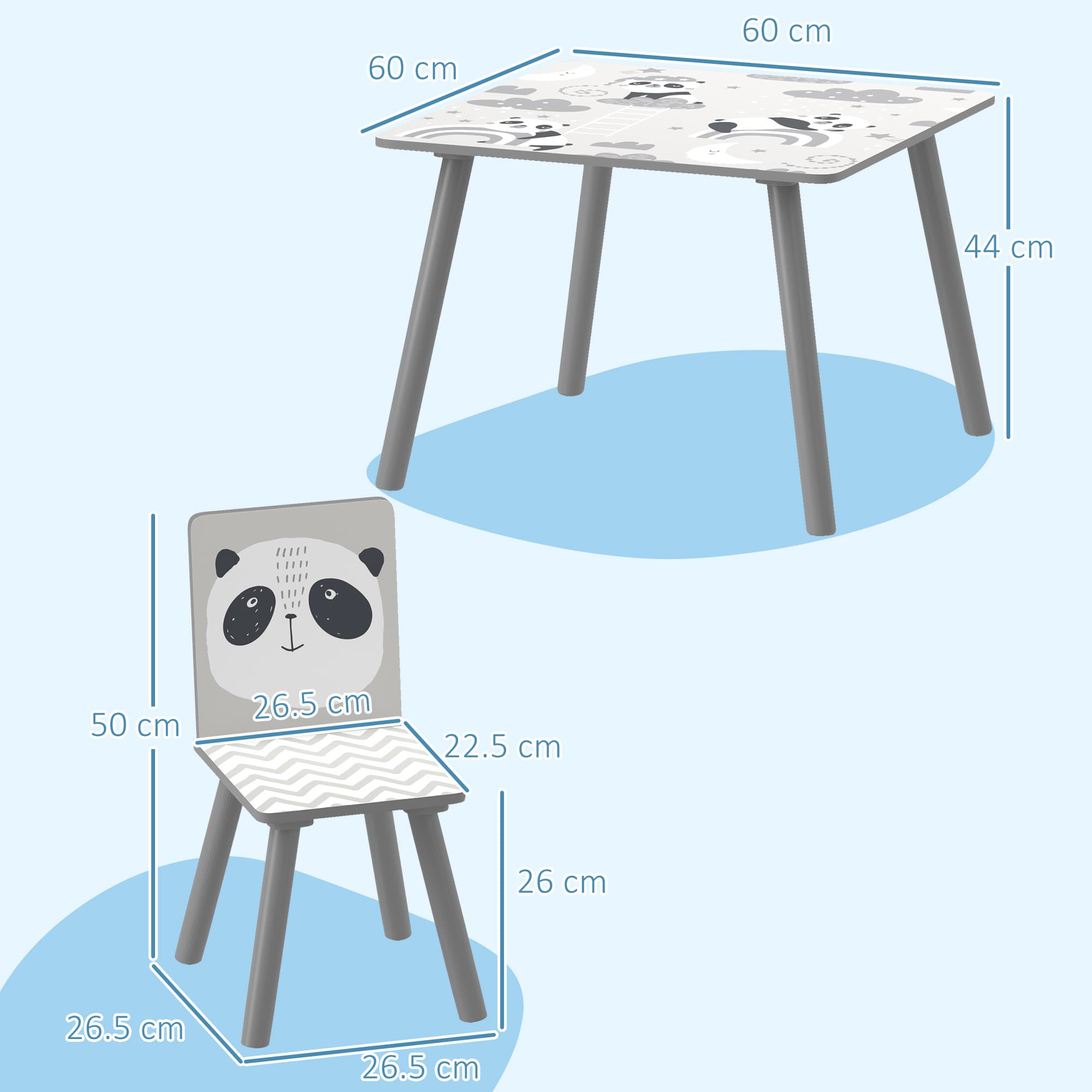 ZONEKIZ Grey Kids Table and Chairs for Effortless Play - image 4