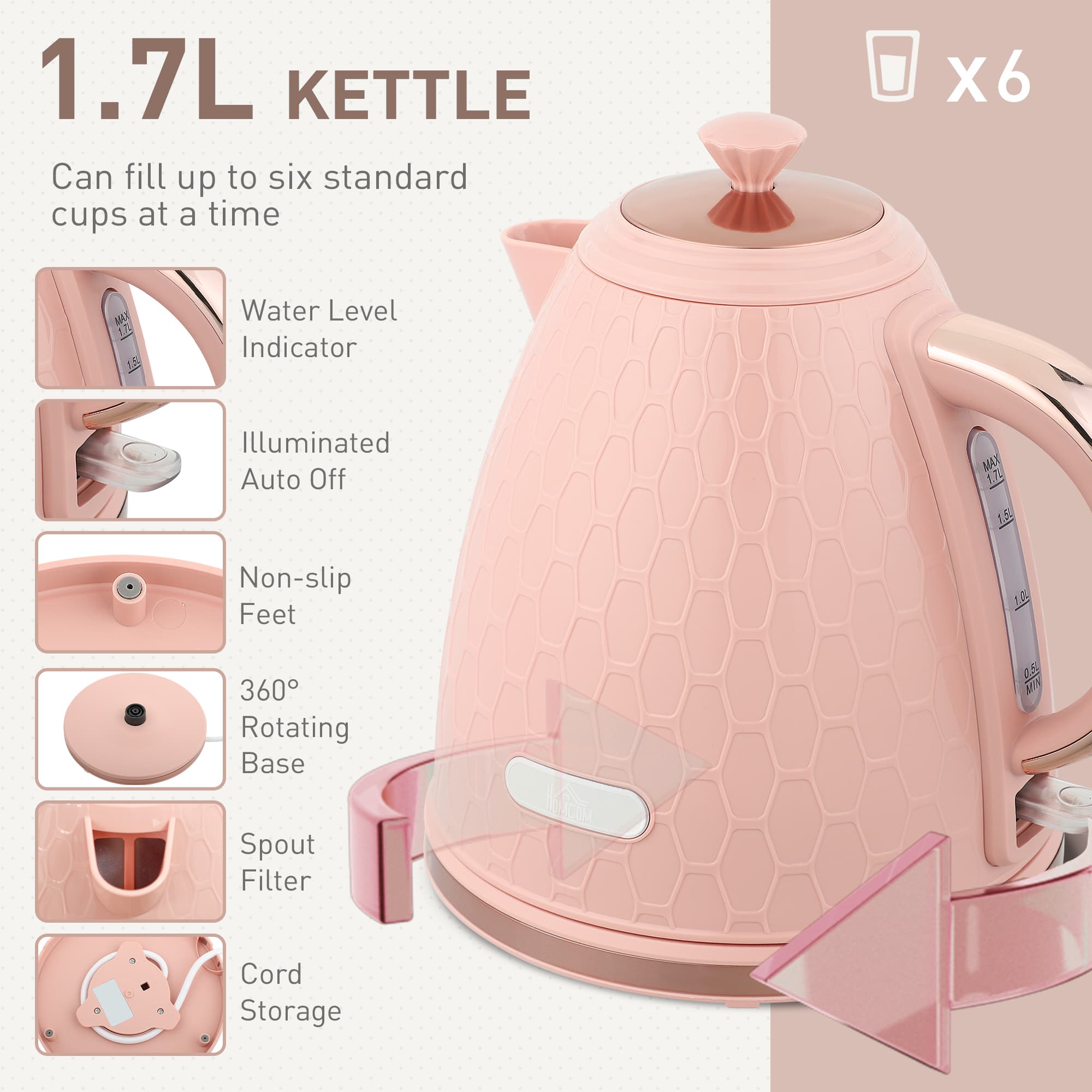 A matching blush pink kitchen duo with a honeycomb finish - image 3