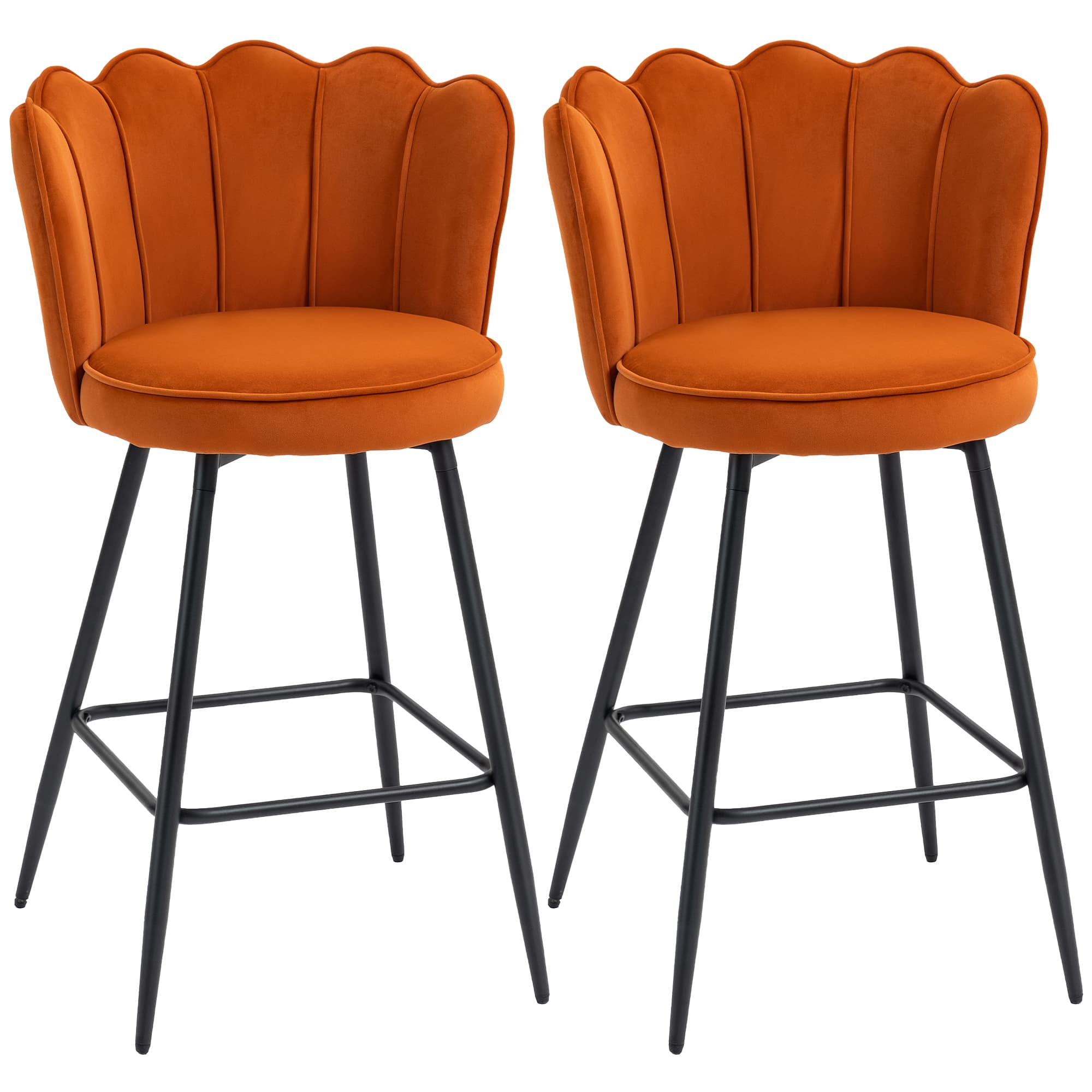 Transform Your Kitchen with Elegant Orange Lotus Bar Stools - Orange