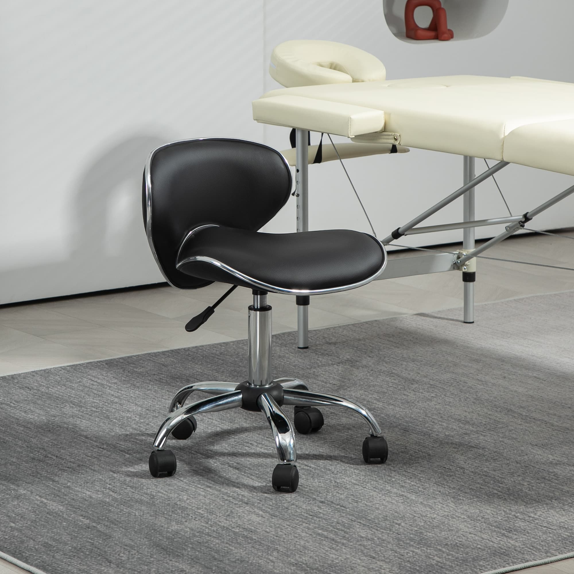 Transform Your Workspace with this Adjustable Black Salon Stool - image 5