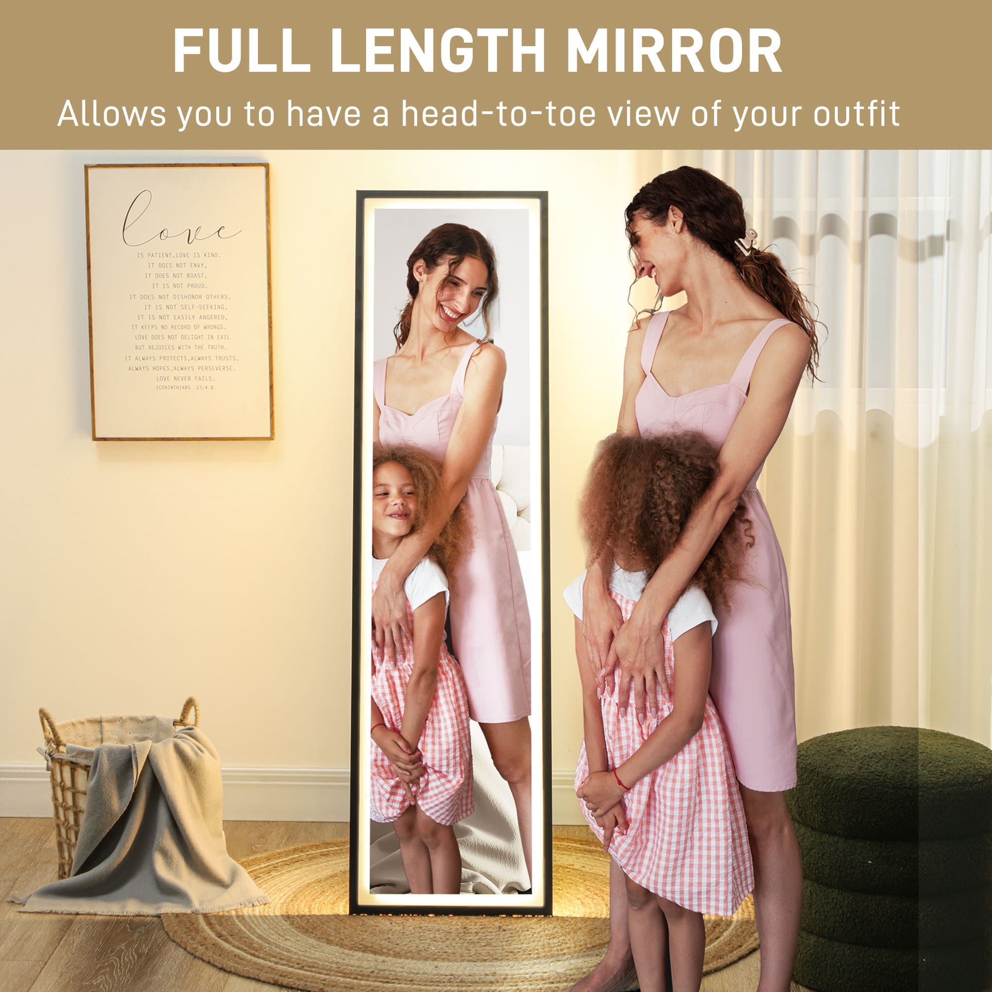Transform Your Space With This Black Full Length LED Mirror - image 2